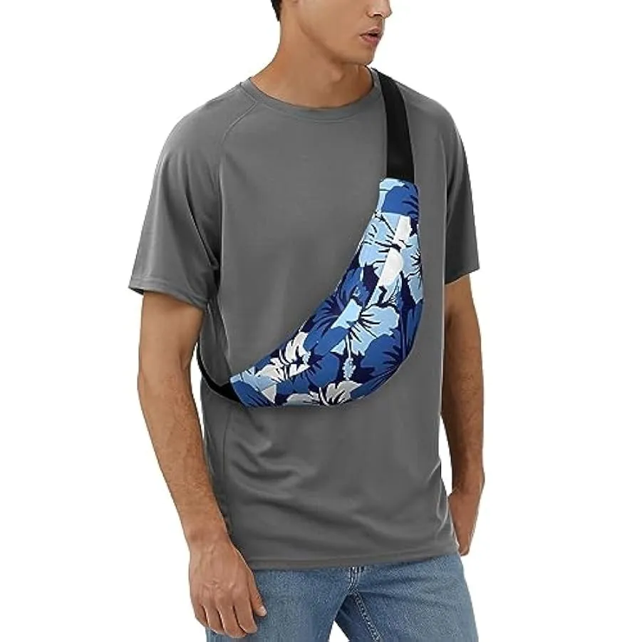 Marsupio con ibisco blu per donne uomini marsupio cintura regolabile casual marsupio marsupio per viaggi escursionismo marsupio,