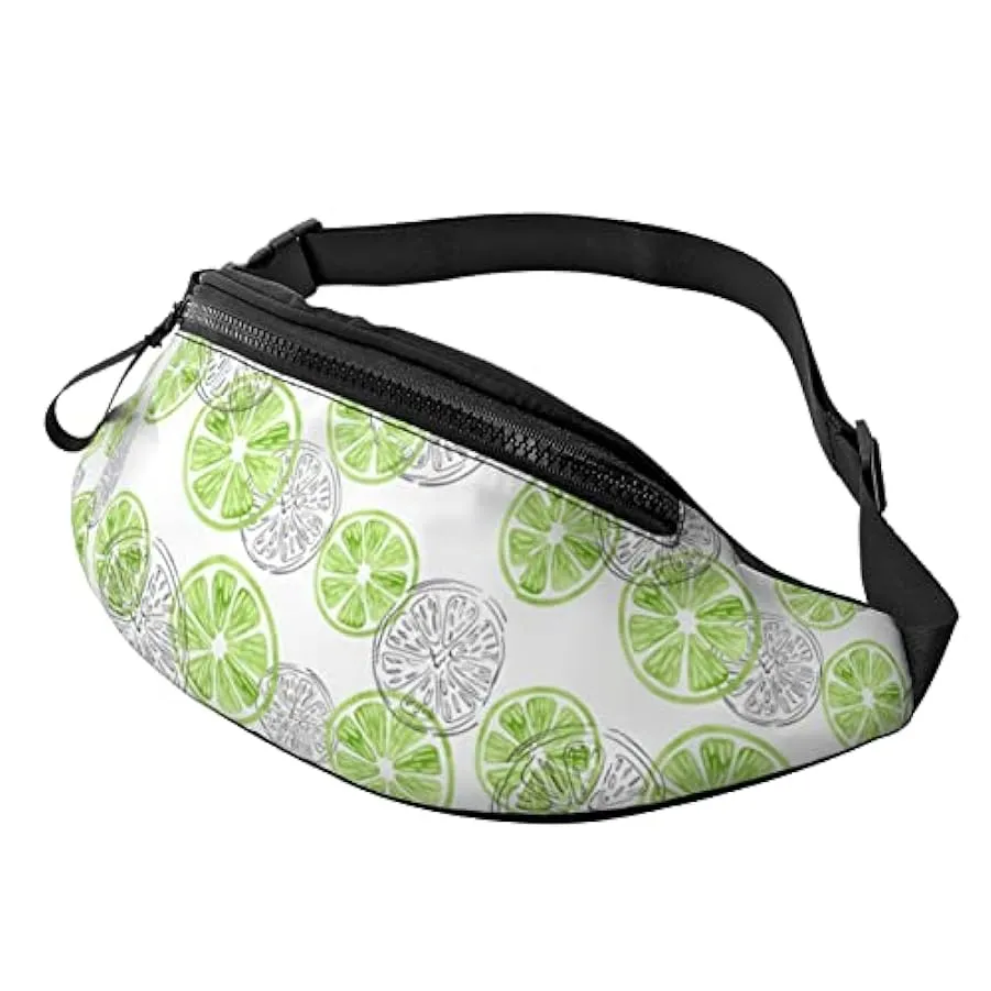 Marsupio da escursionismo Lime Watercolor Doodle Marsupio a tracolla Marsupio leggero 150008317