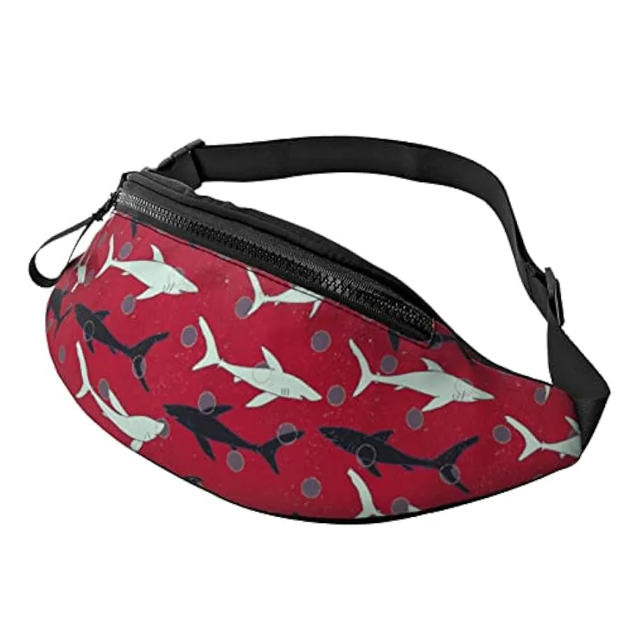 Marsupio da escursionismo Sharks Red Polka Crossbody Marsupio Marsupio leggero 227486556