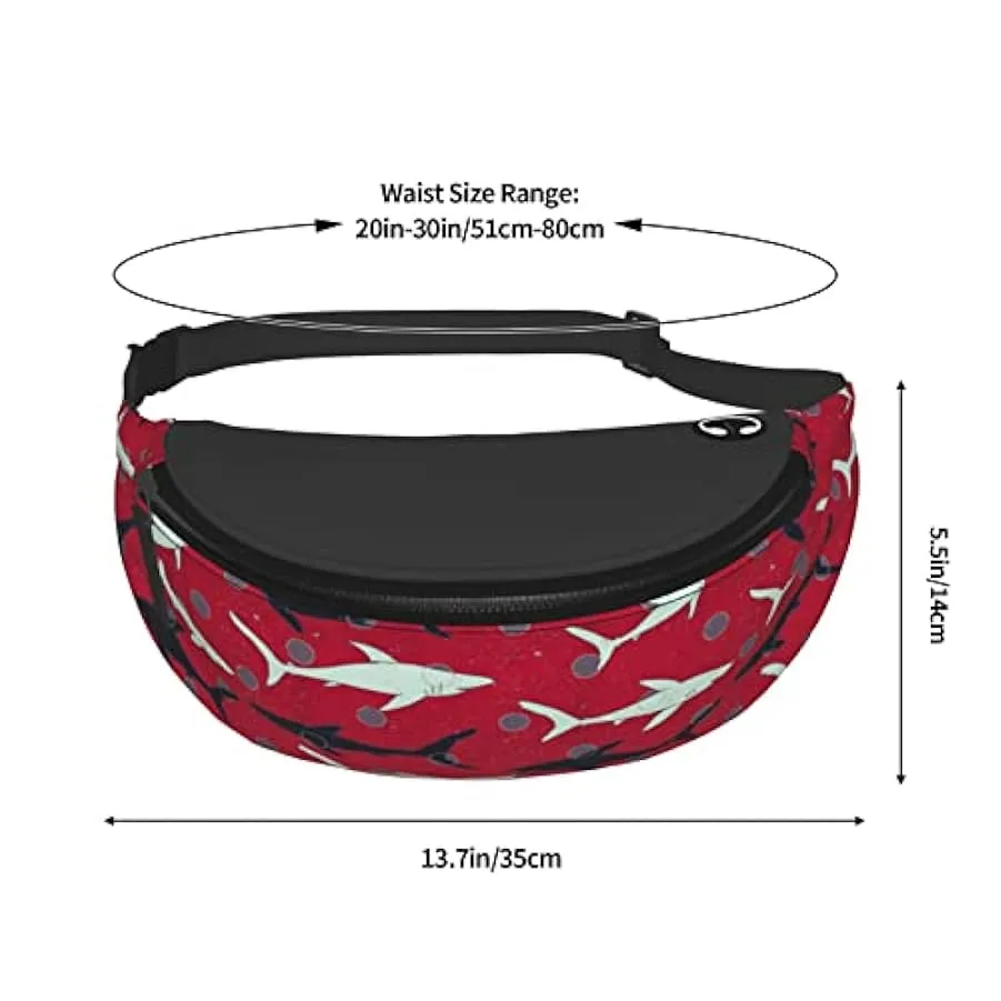 Marsupio da escursionismo Sharks Red Polka Crossbody Marsupio Marsupio leggero 227486556