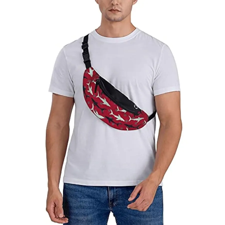 Marsupio da escursionismo Sharks Red Polka Crossbody Marsupio Marsupio leggero 227486556