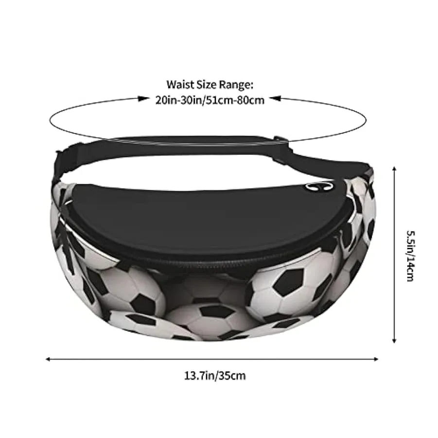Marsupio stampato con motivo di calcio marino, marsupio, marsupio, Nero , Taglia unica 227902762