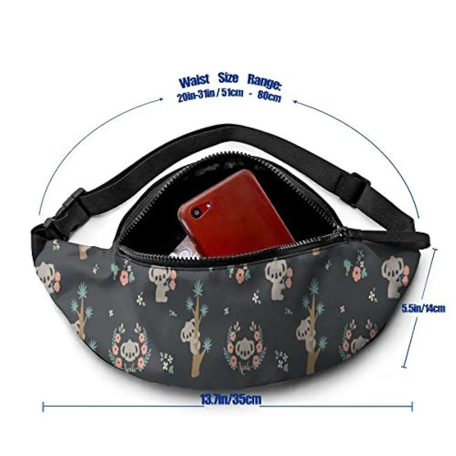 Marsupio,Marsupio Koala con foro per le cuffie Marsupio Tasca a tracolla regolabile Marsupio alla moda per donna Uomo Bambini Al