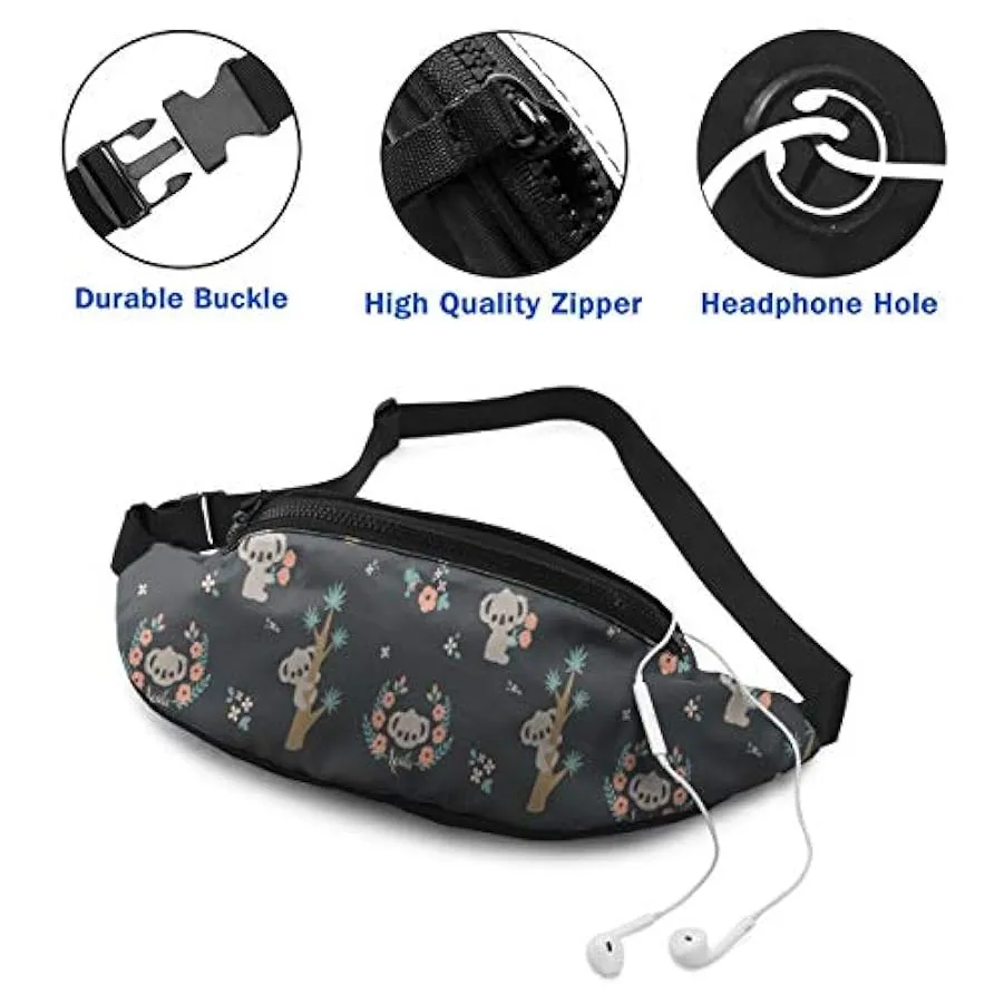 Marsupio,Marsupio Koala con foro per le cuffie Marsupio Tasca a tracolla regolabile Marsupio alla moda per donna Uomo Bambini Al