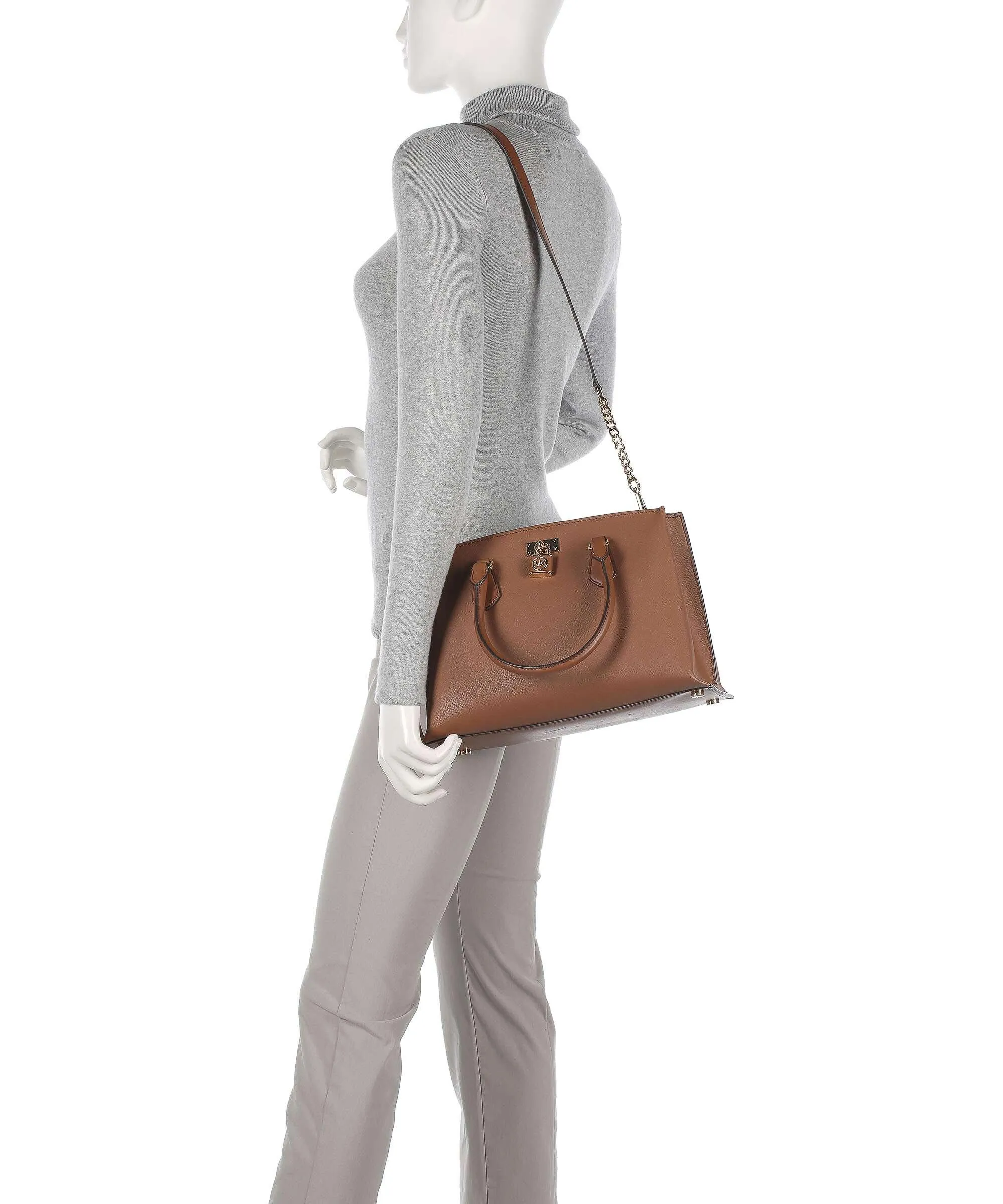  Michael Kors Graham Borsa a mano pelle di vacchetta saffiano marrone  