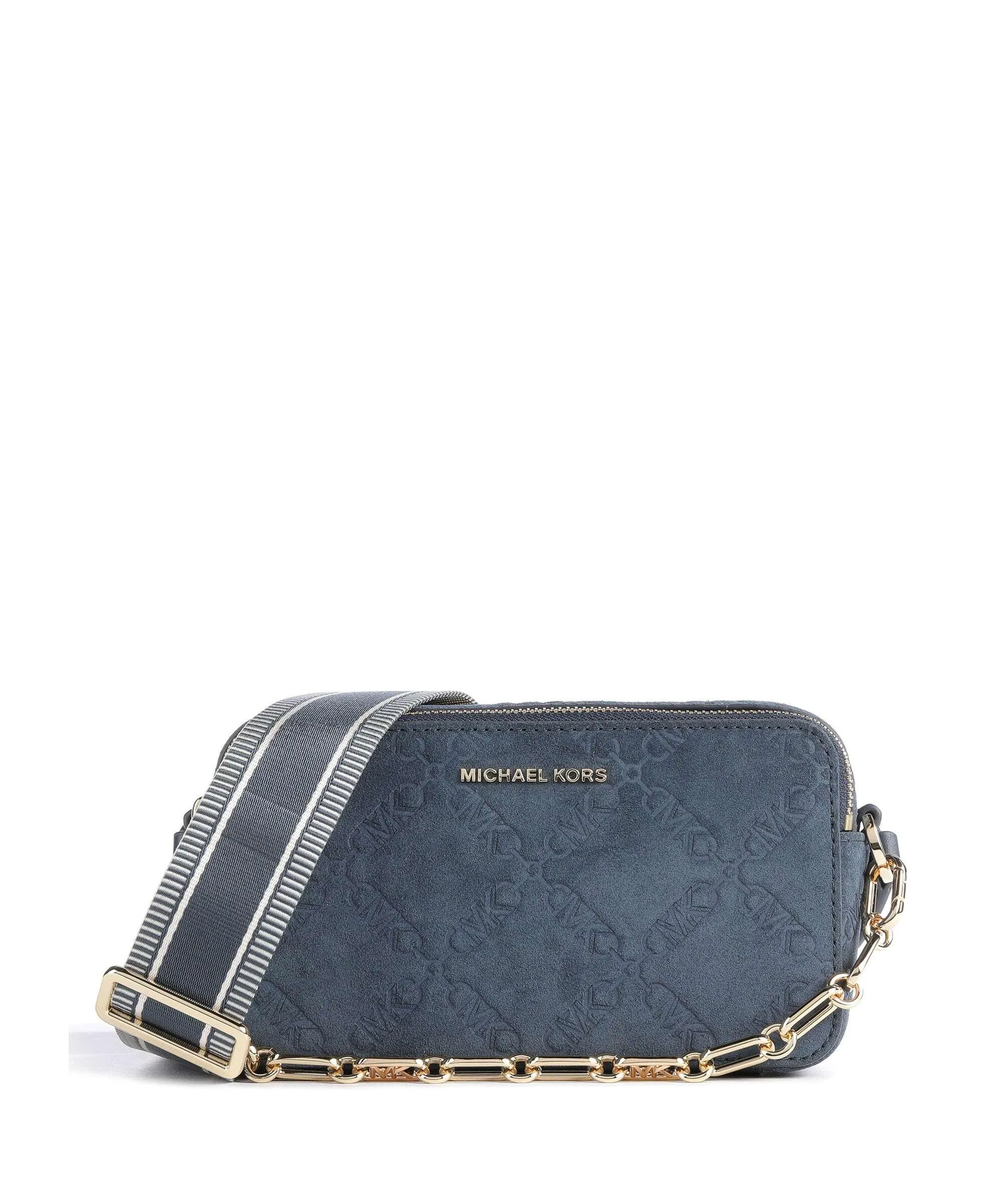  Michael Kors Jet Set Borsa a tracolla pelle bovina ruvida blu scuro  