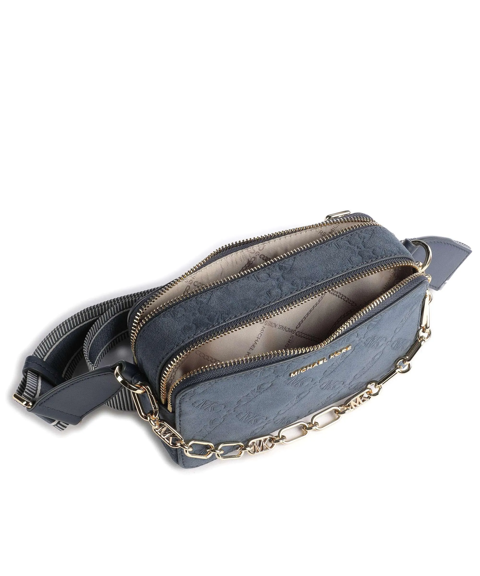  Michael Kors Jet Set Borsa a tracolla pelle bovina ruvida blu scuro  