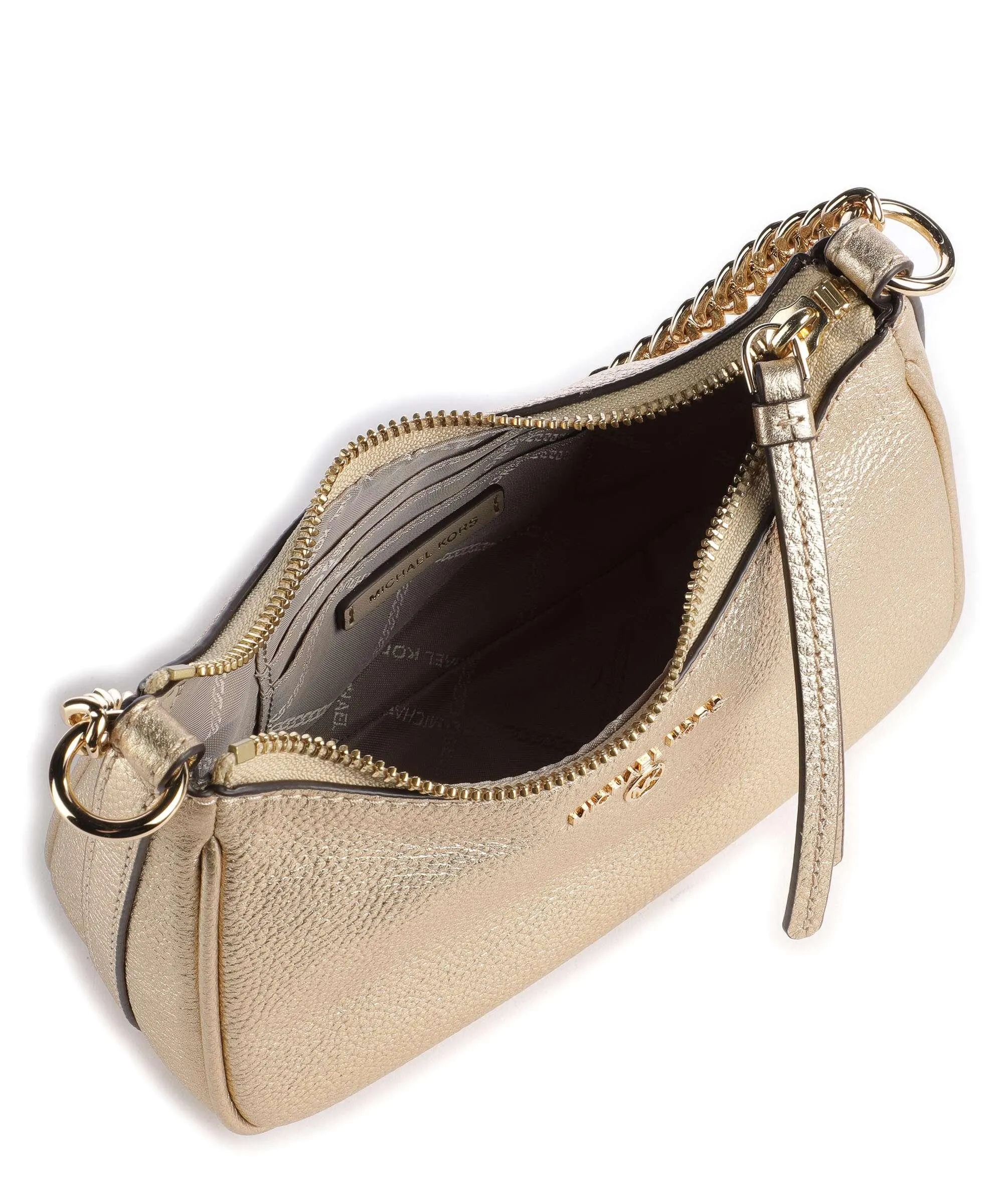  Michael Kors Jet Set Charm Borsa a spalla pelle di vacchetta grana oro  