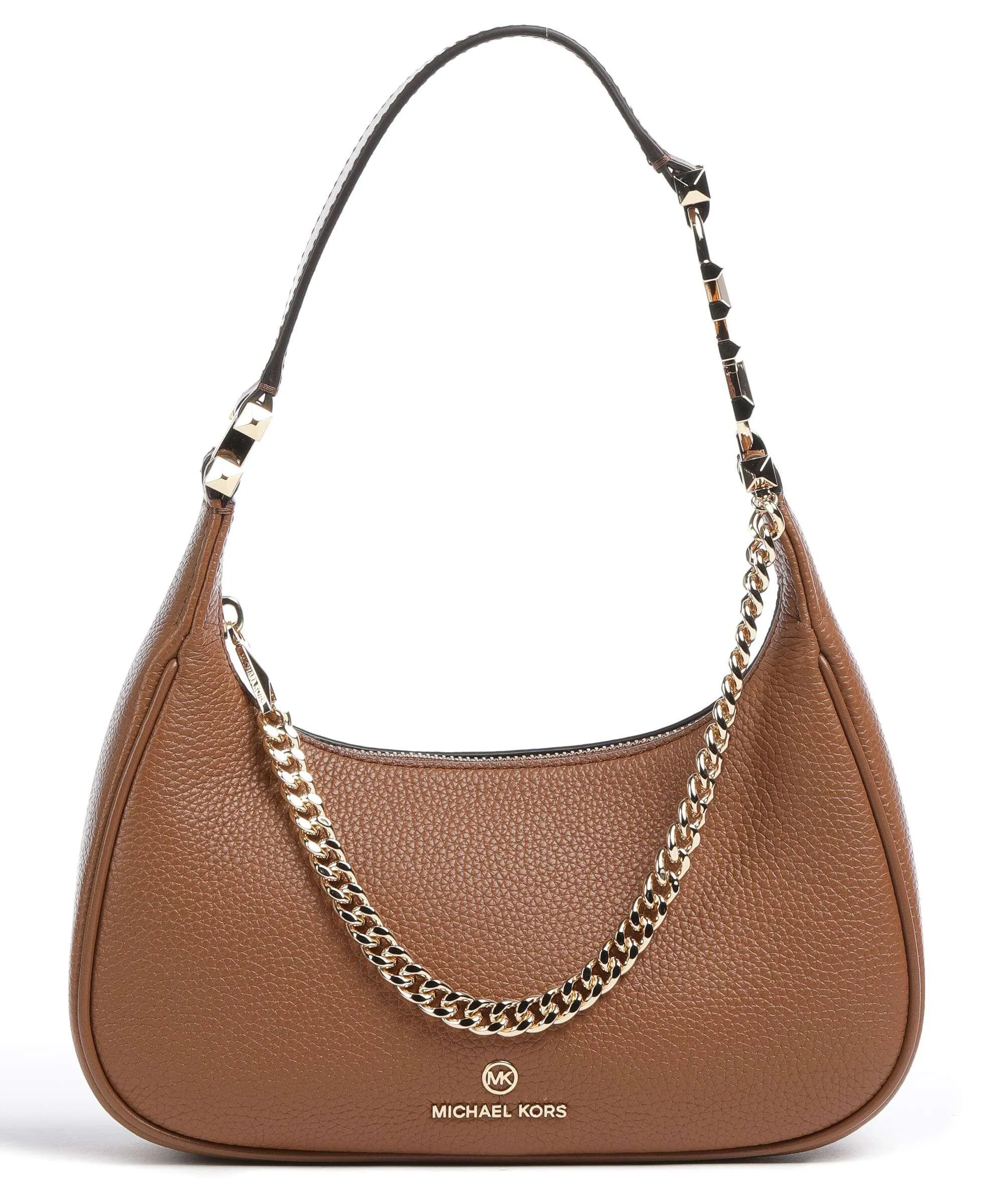  Michael Kors Piper Borsa a spalla pelle di vacchetta grana marrone  