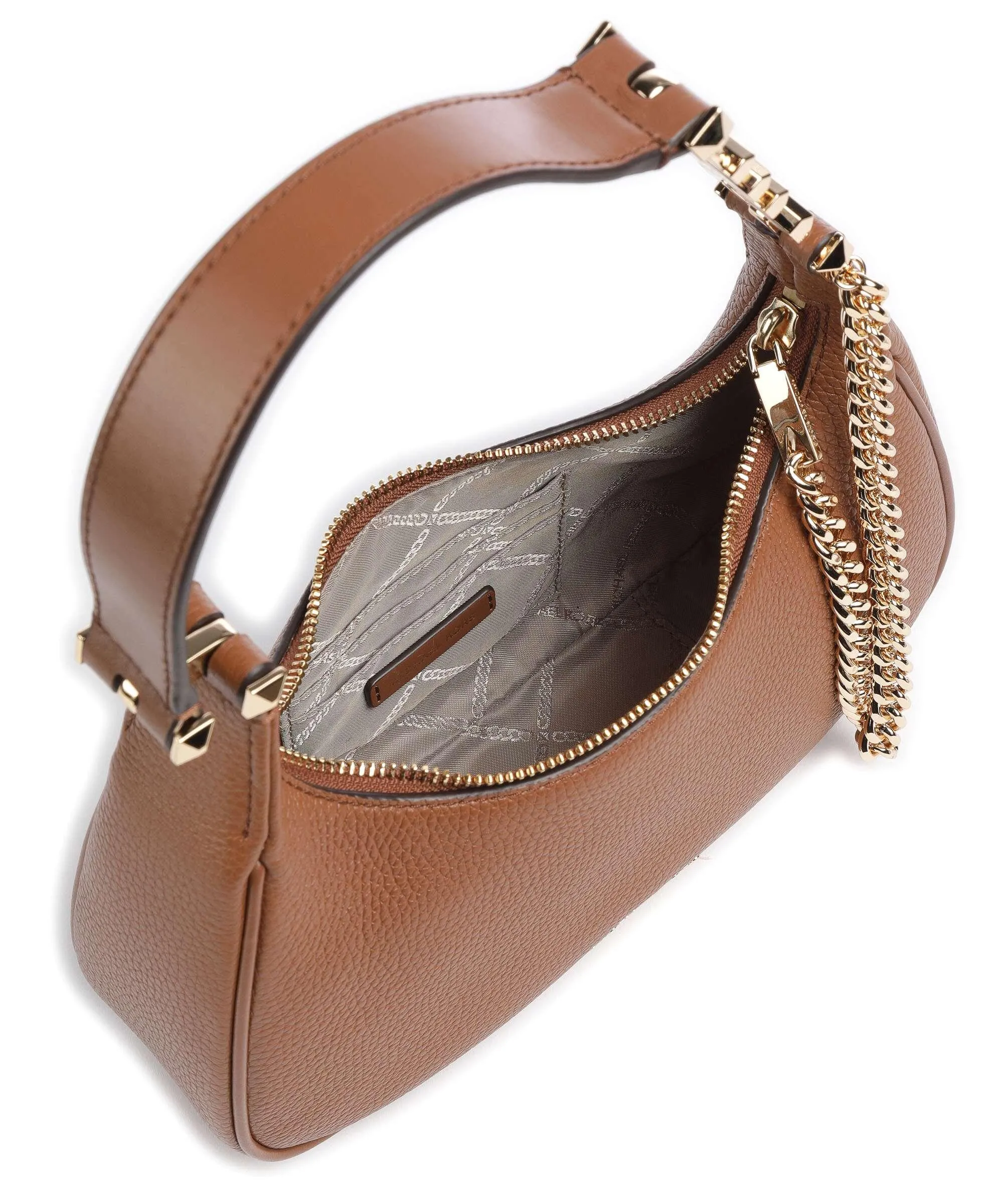  Michael Kors Piper Borsa a spalla pelle di vacchetta grana marrone  