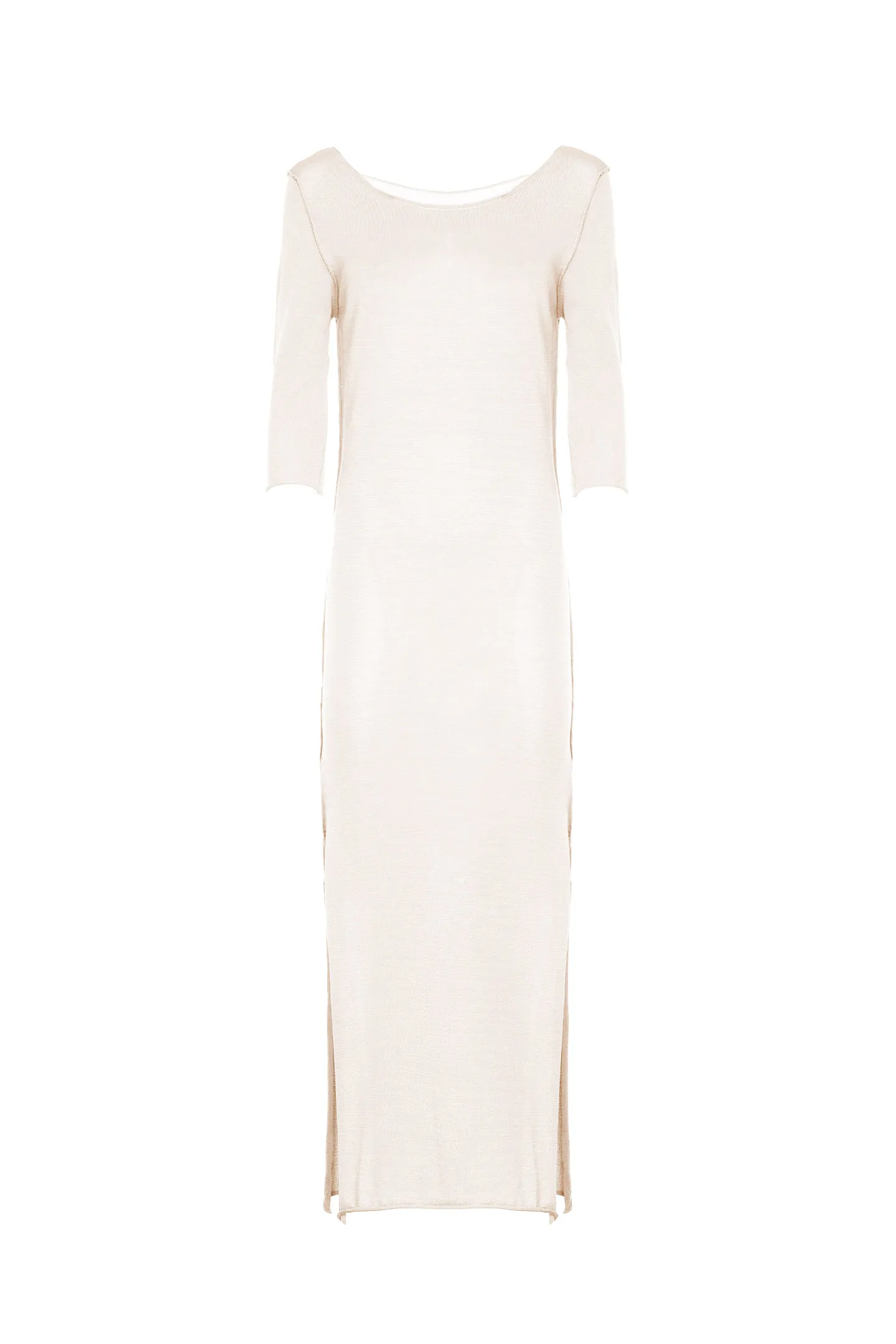 MIDIE DRESS BOAT NECKLINE IN VISCOSE