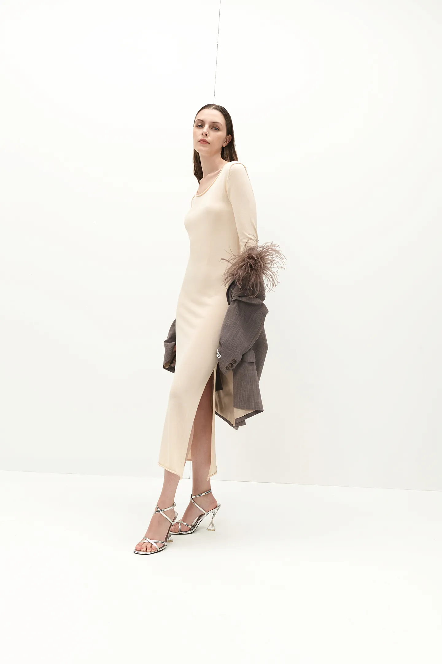 MIDIE DRESS BOAT NECKLINE IN VISCOSE