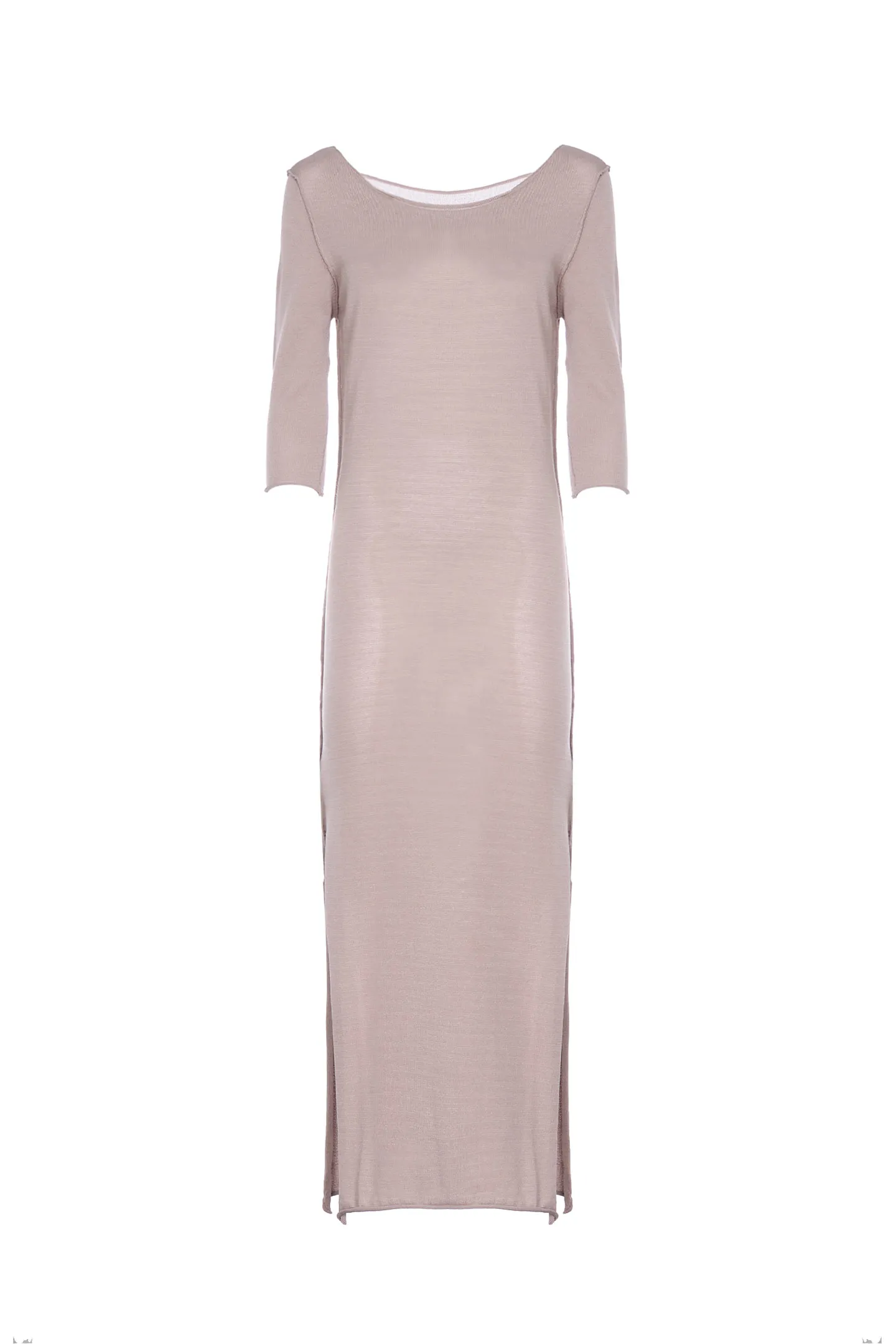 MIDIE DRESS BOAT NECKLINE IN VISCOSE