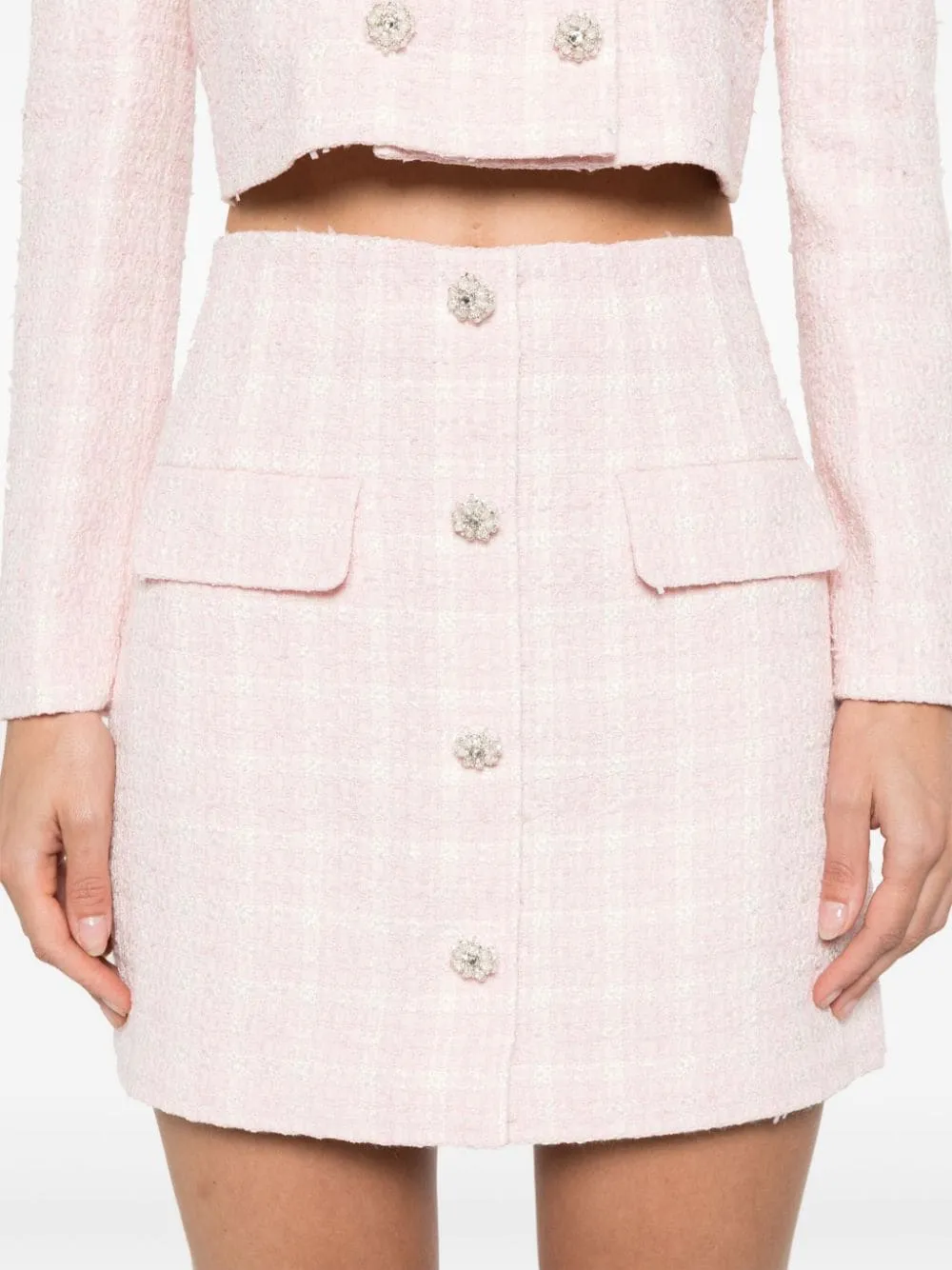 Minigonna a quadri in rosa - donna