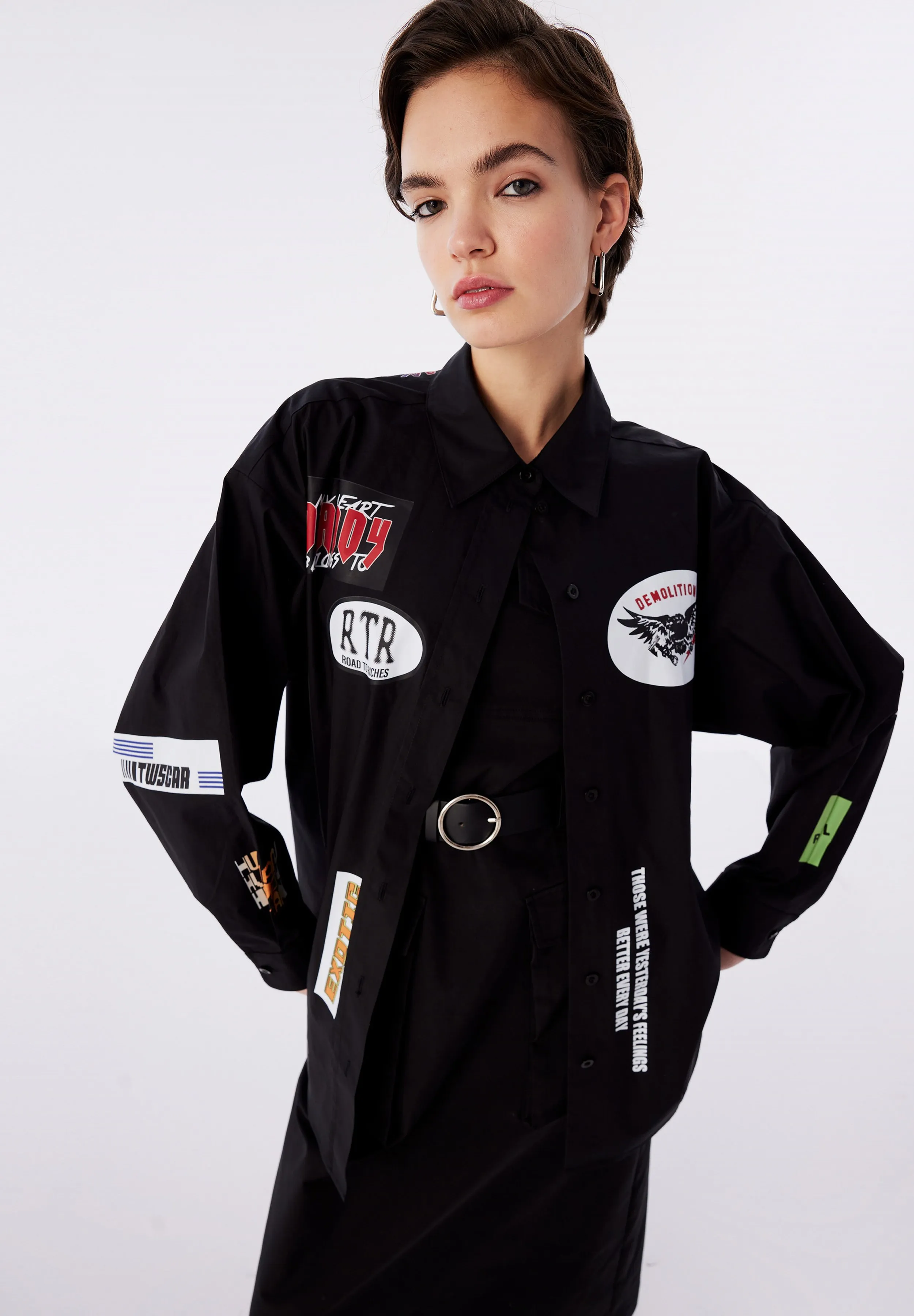 OVERSIZE VISUAL AND SLOGAN  - Camicia