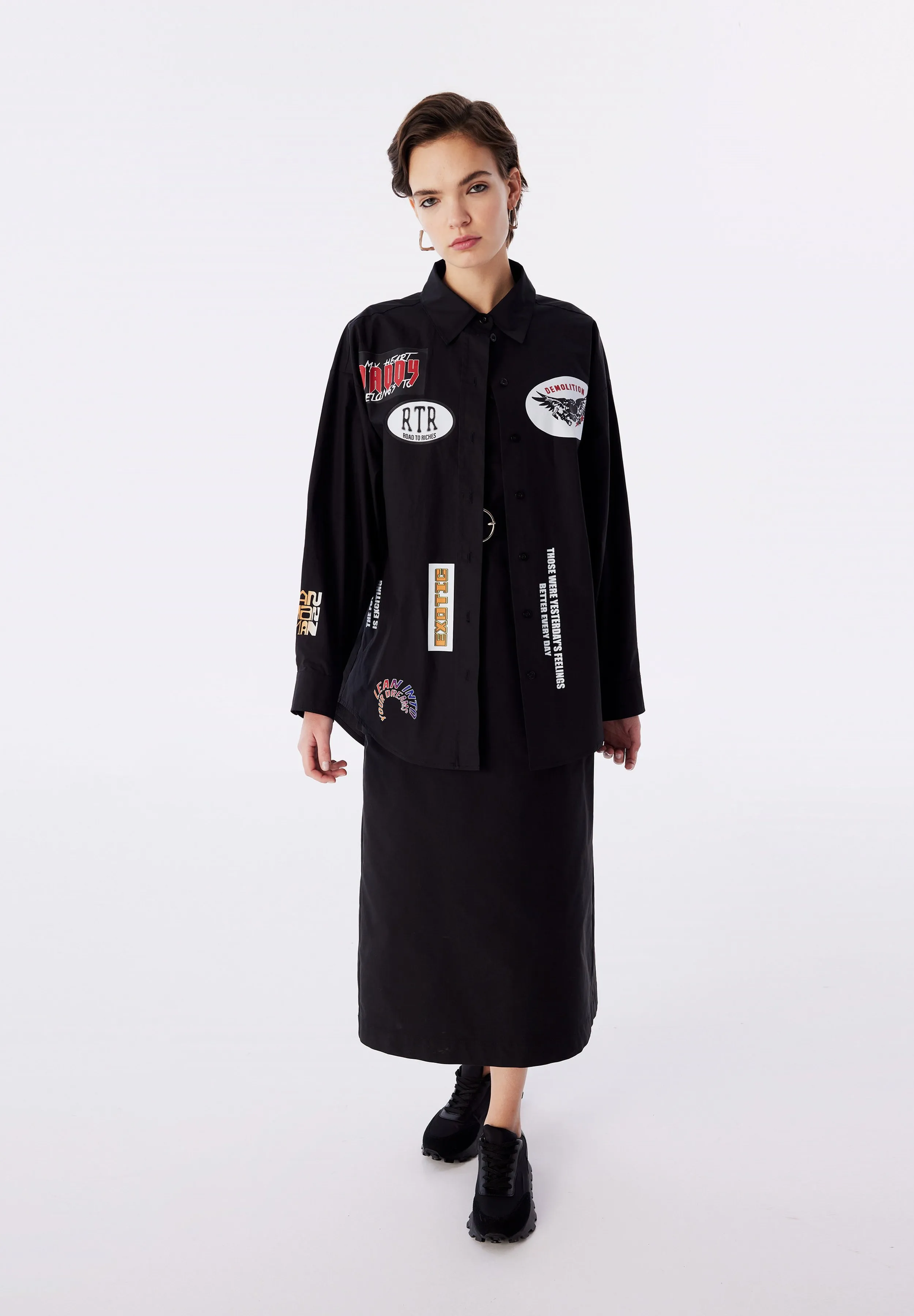 OVERSIZE VISUAL AND SLOGAN  - Camicia