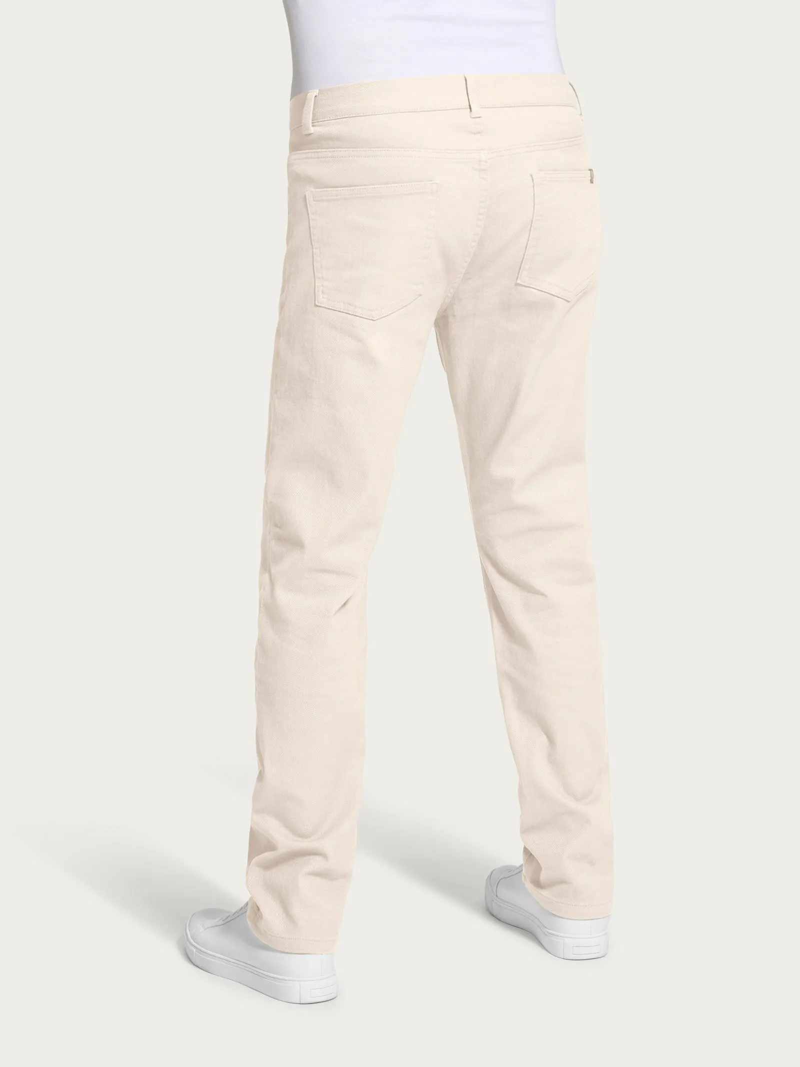 Pantalone 5 tasche in Raw Twill di cotone elasticizzato - Champignon