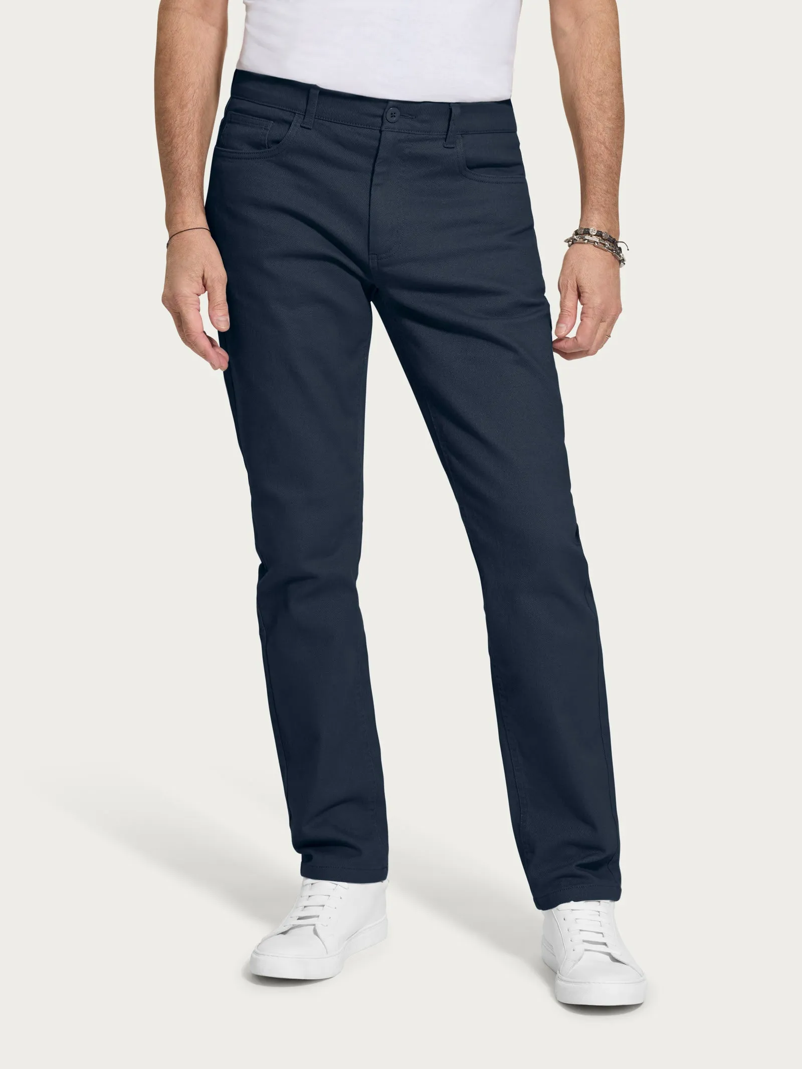 Pantalone 5 tasche in Raw Twill di cotone elasticizzato - India Ink