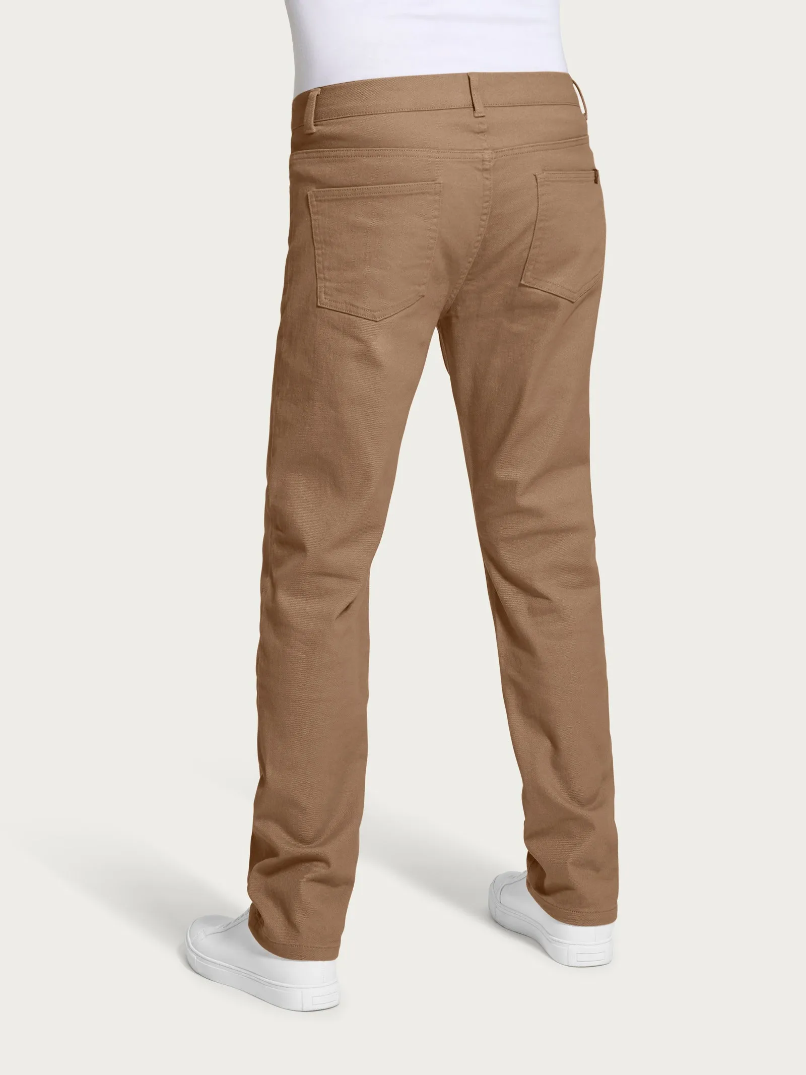 Pantalone 5 tasche in Raw Twill di cotone elasticizzato - Tiger's Eye
