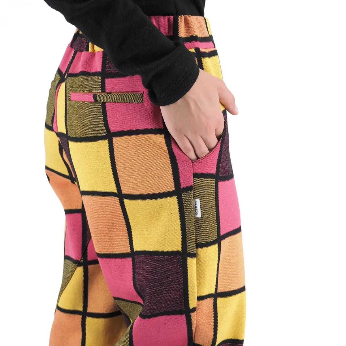 Pantalone A Quadri Lime Fuxia