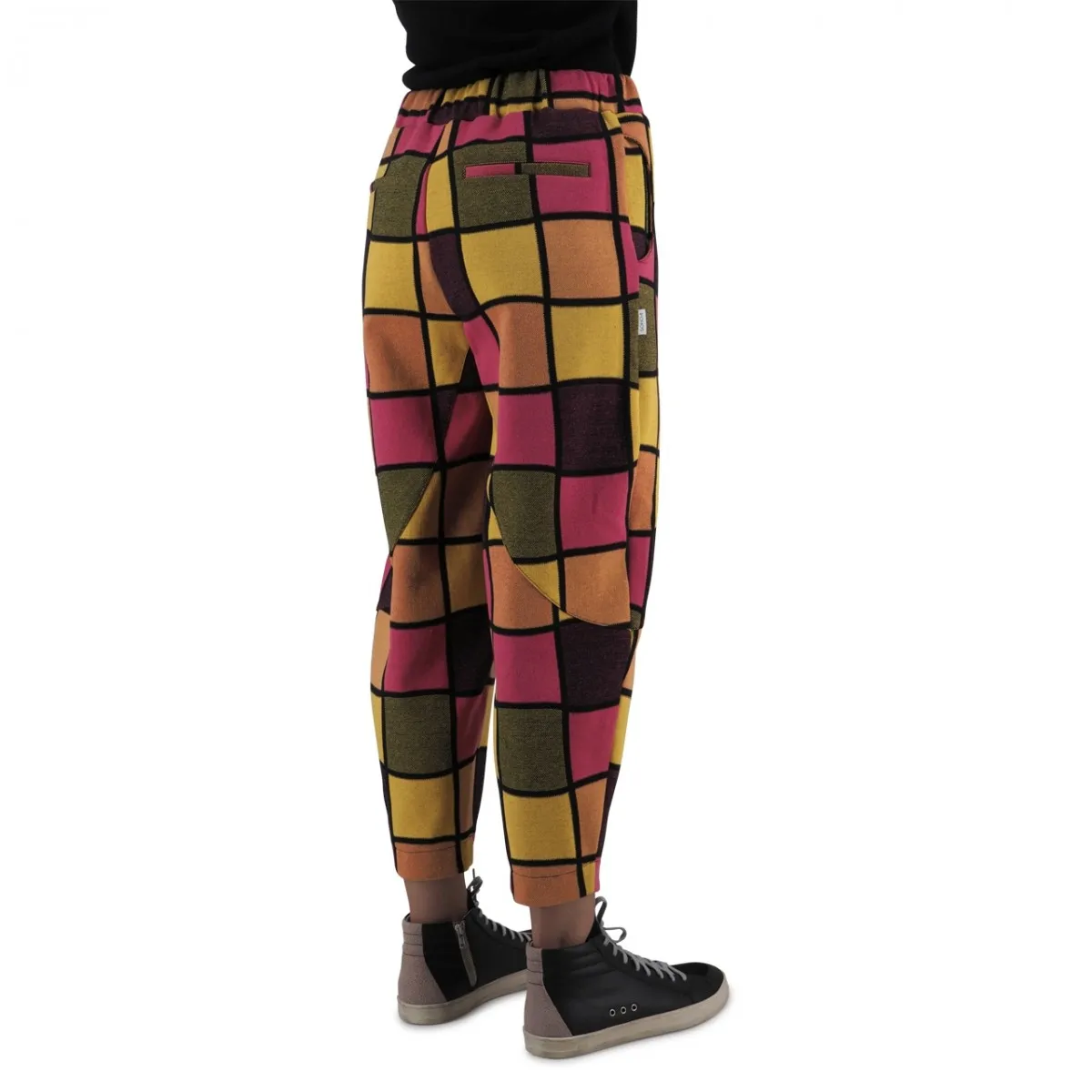 Pantalone A Quadri Lime Fuxia