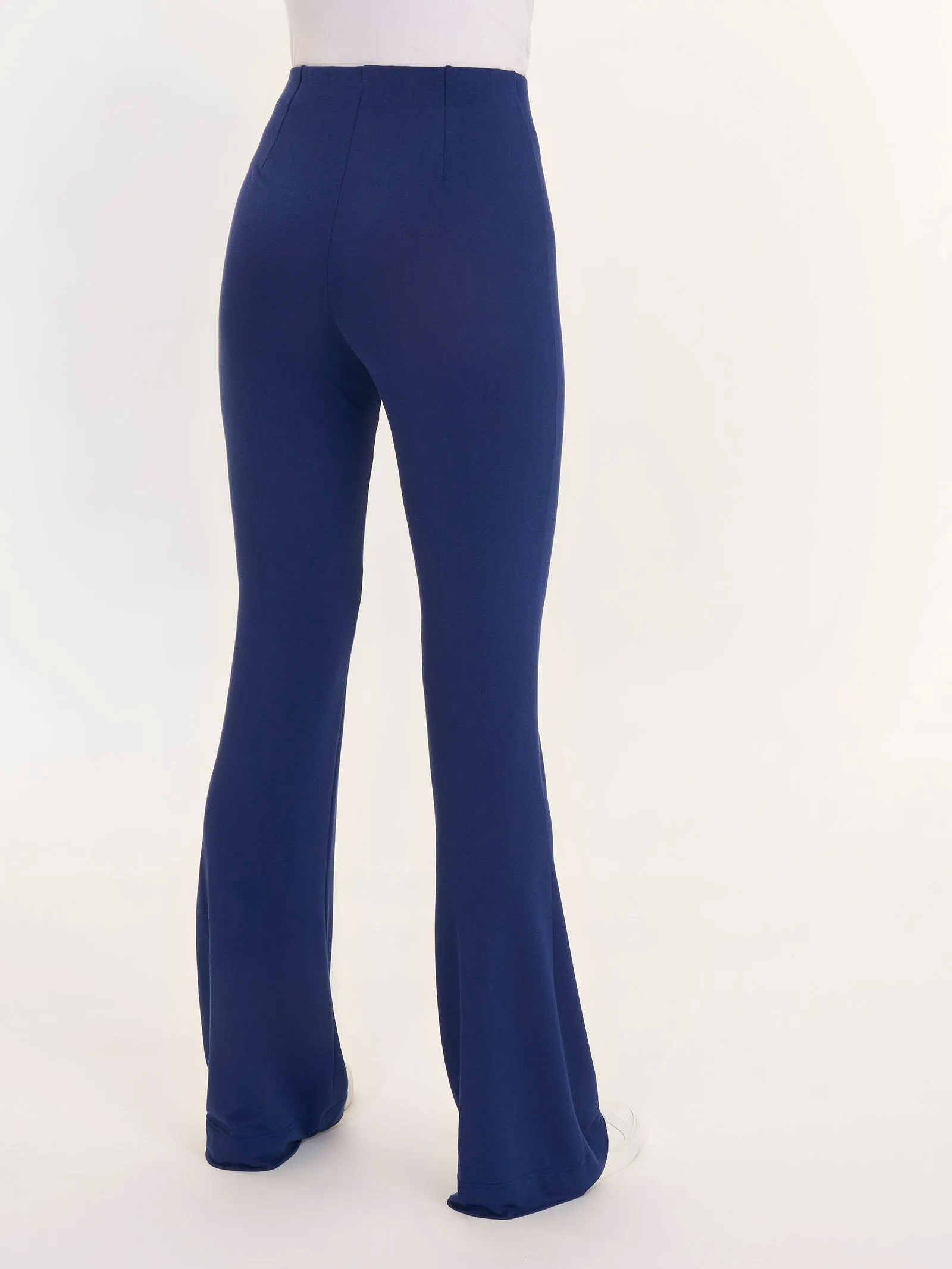 Pantalone Flare in jersey di viscosa crêpe - Bleu