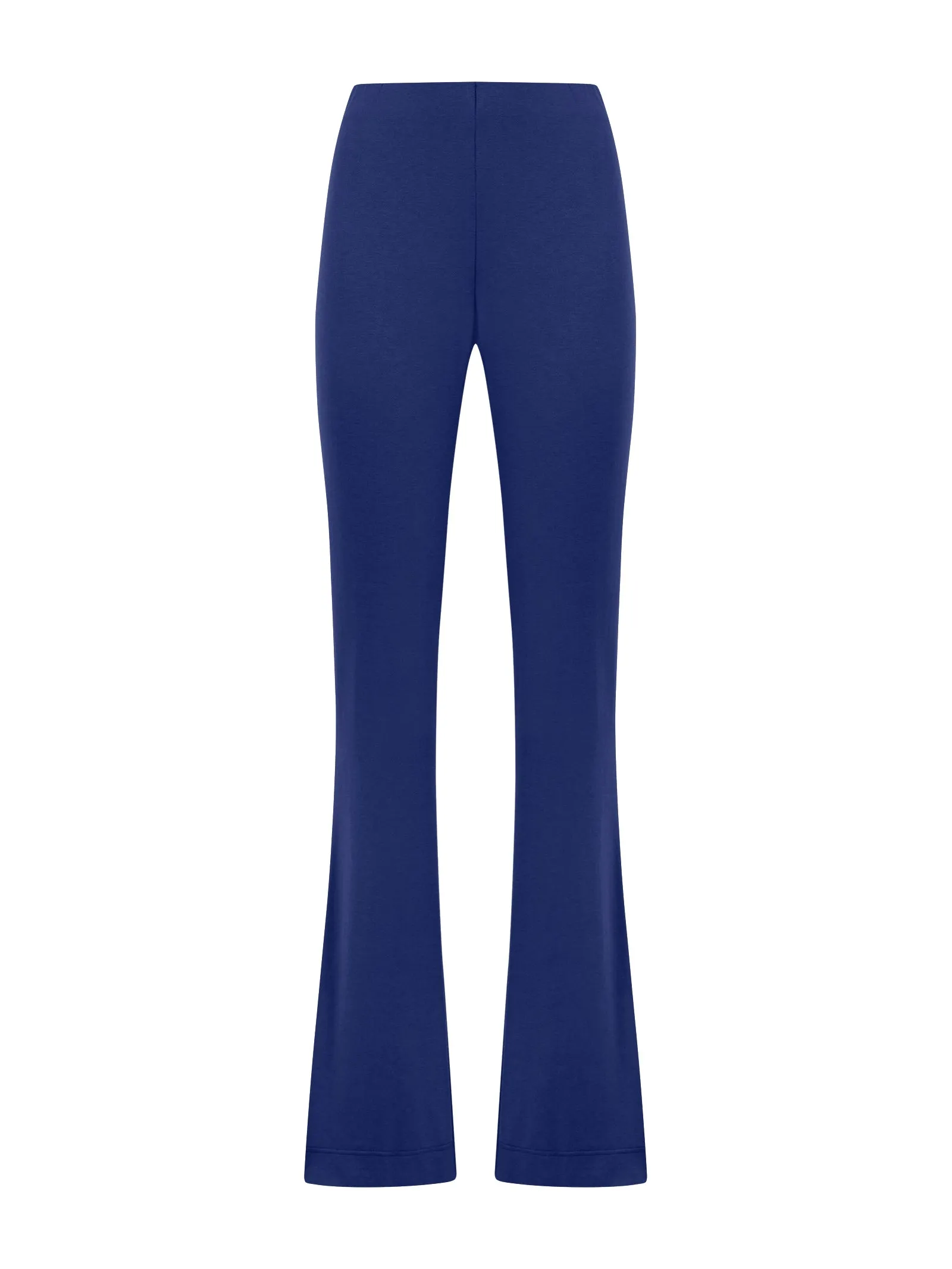 Pantalone Flare in jersey di viscosa crêpe - Blueberry