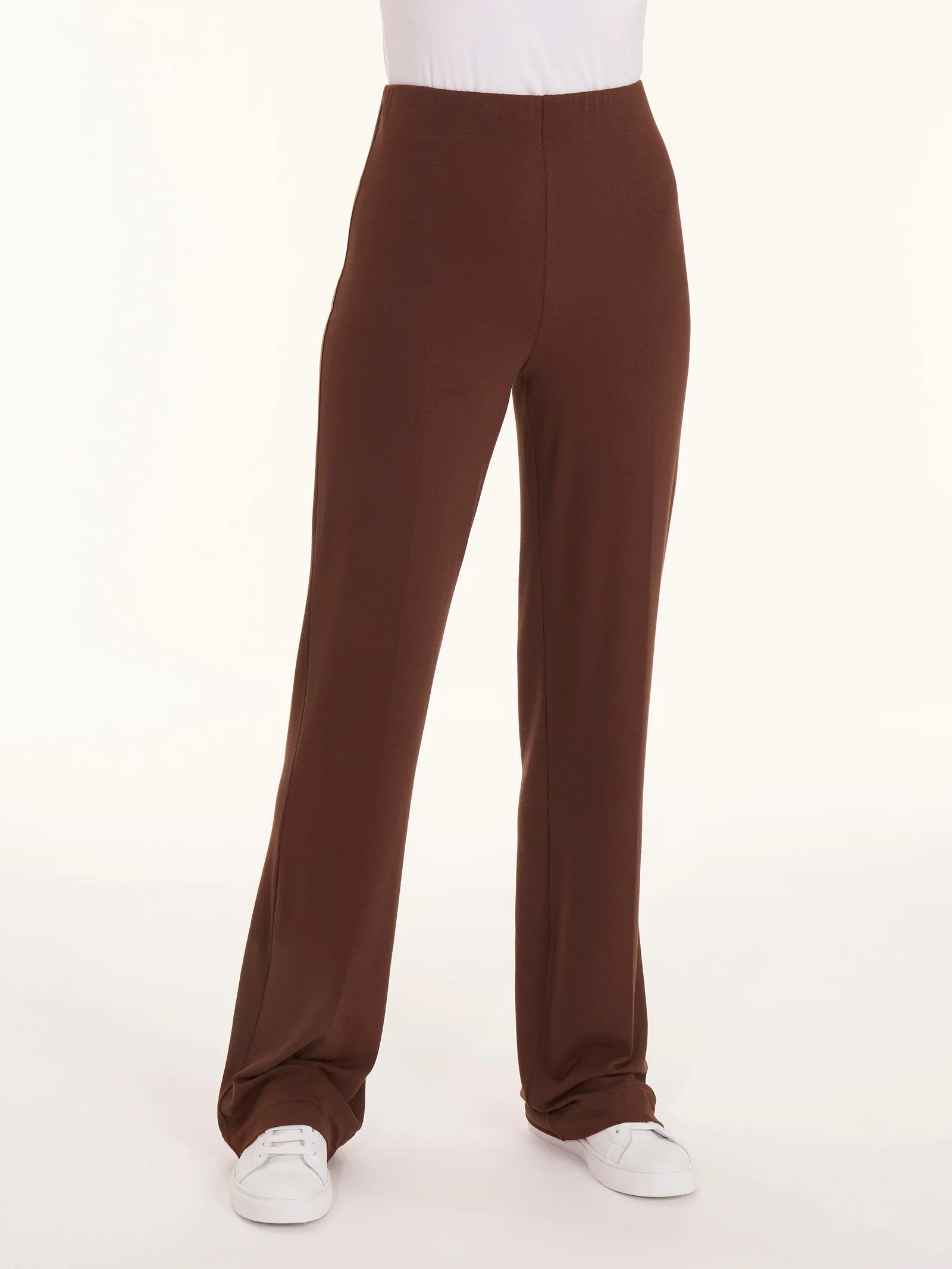 Pantalone in jersey di viscosa crêpe - Cappuccino