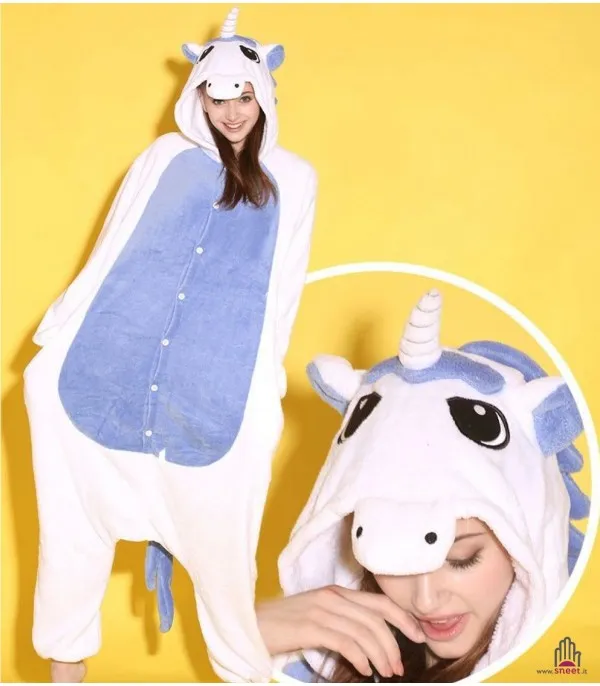 Pigiamone unicorn Azzurro