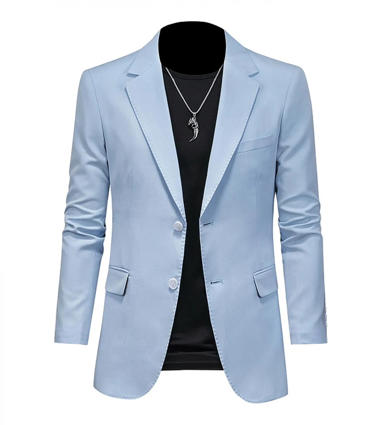Plyesxale Giacca da uomo casual blu cielo Giacca da uomo elegante 5xl Giacca da sposa di grandi dimensioni Giacca da uomo slim f