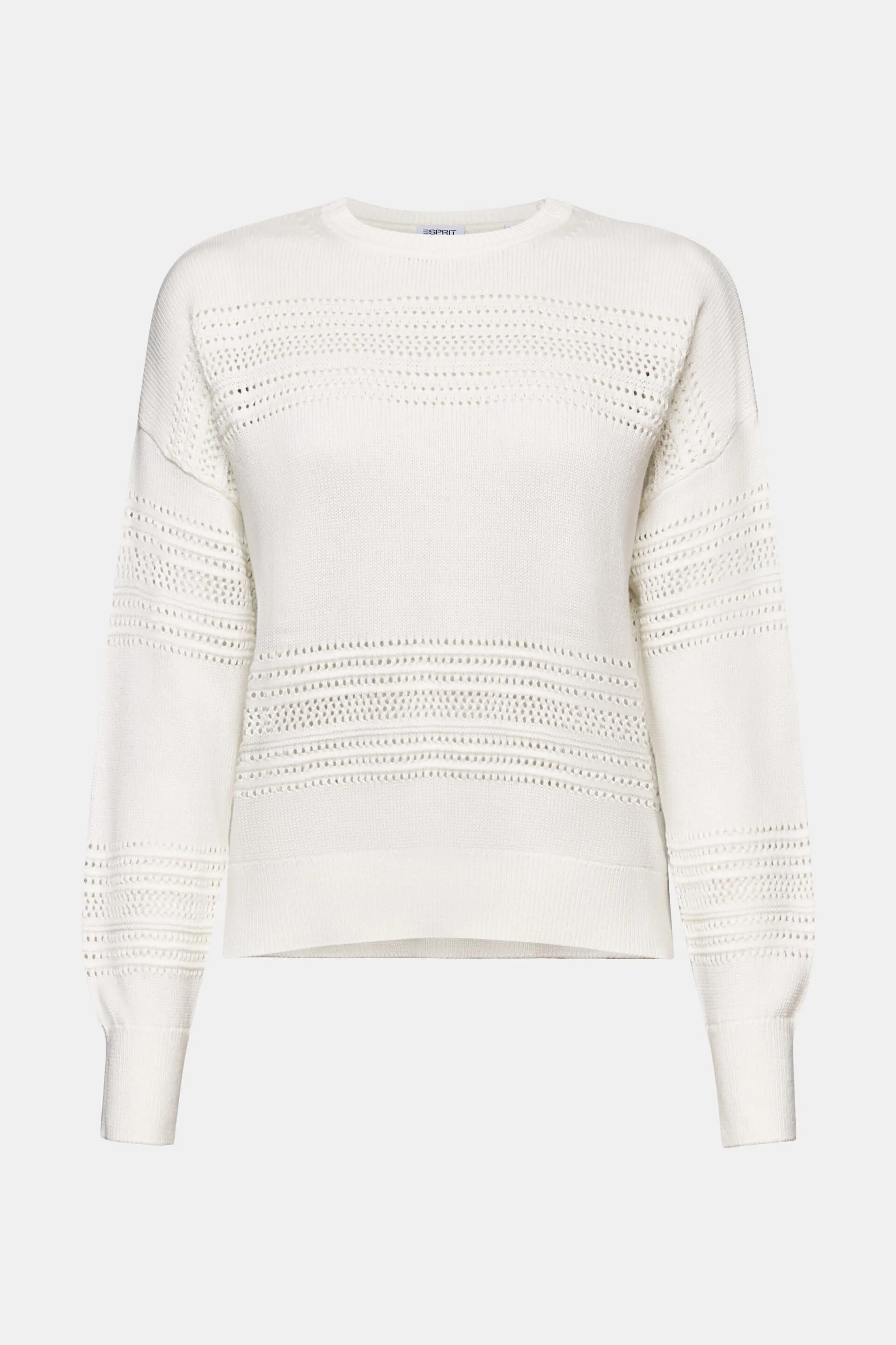 Pullover girocollo a maglia traforata
