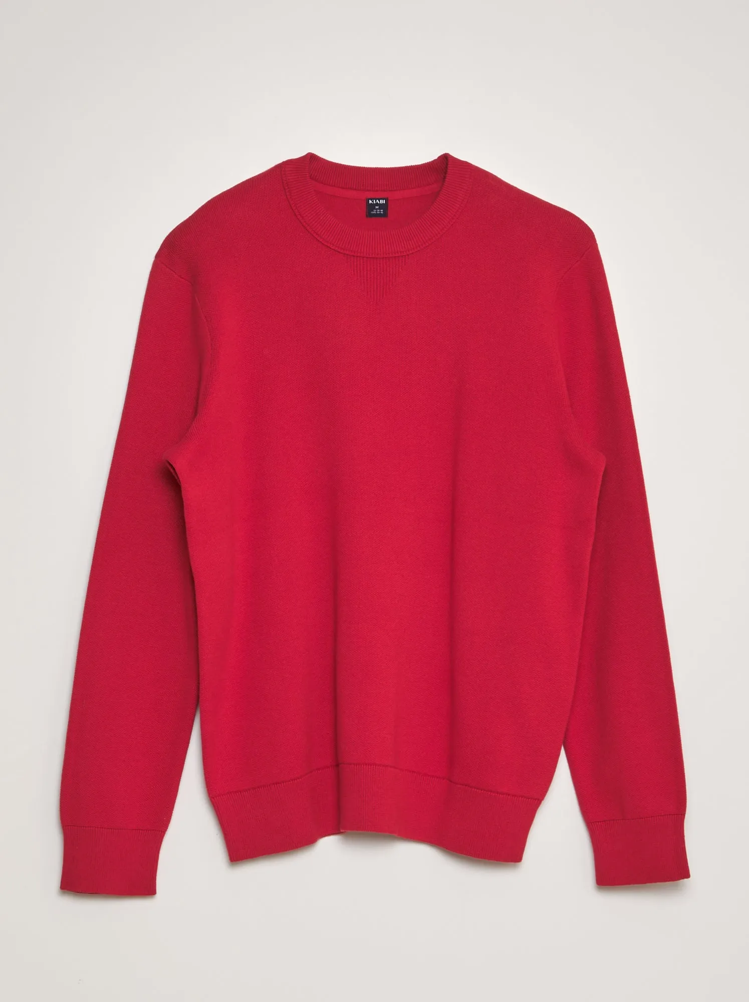 Pullover in maglia con scollo tondo - rosso