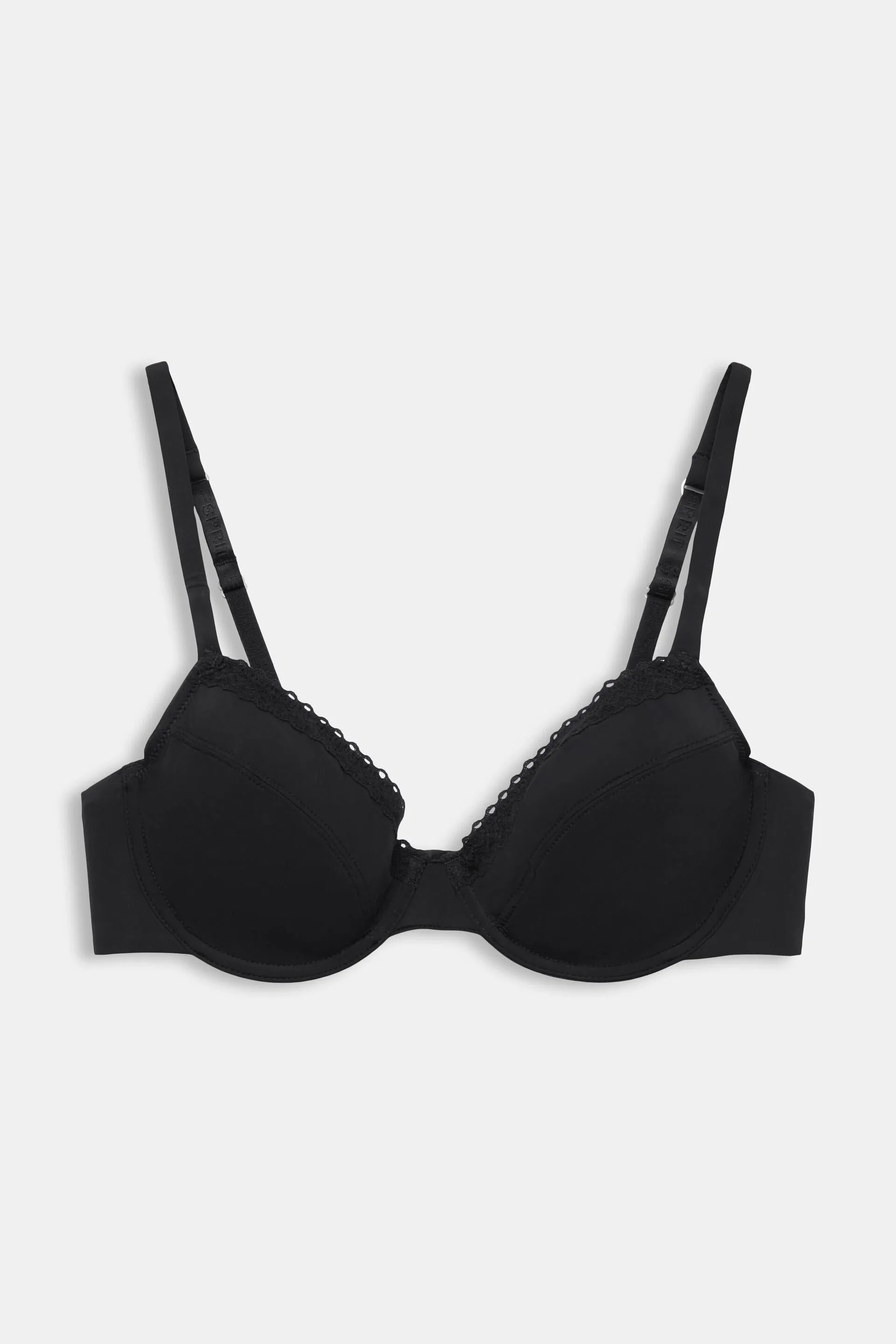 Reggiseno in microfibra con ferretto e bordo in pizzo