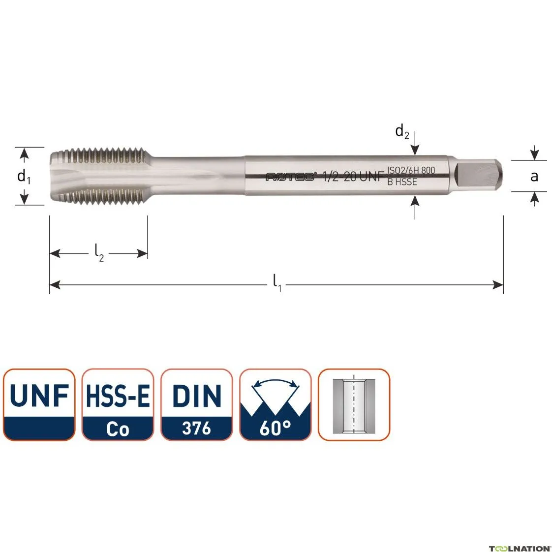 Rotec 339.0320 HSSE 800 M.Tap UNF 1-12