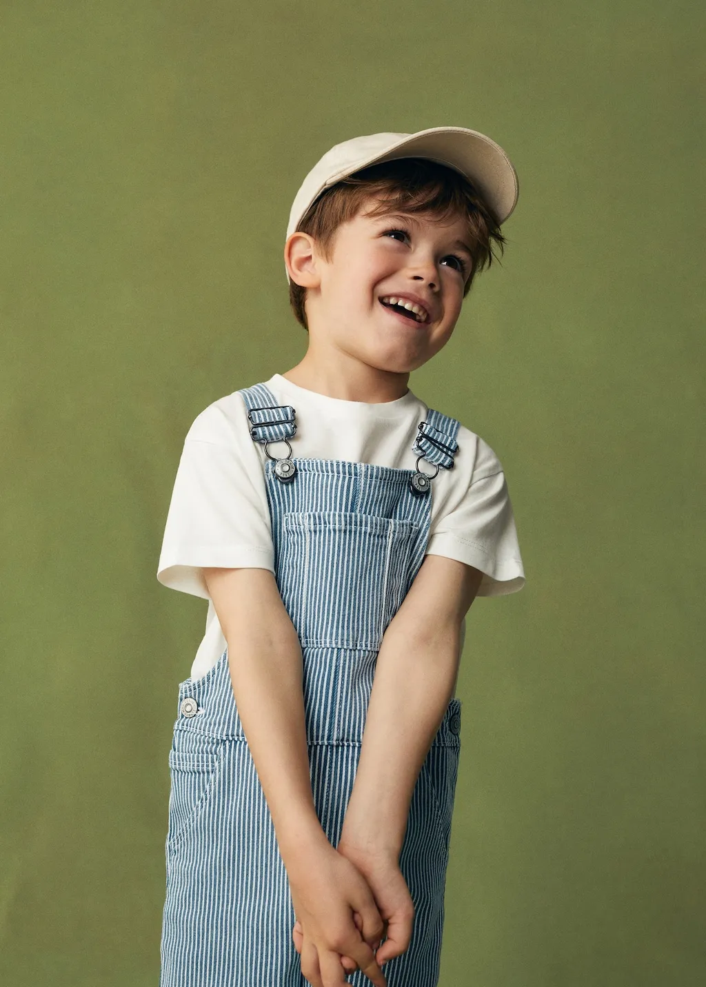 Salopette denim righe