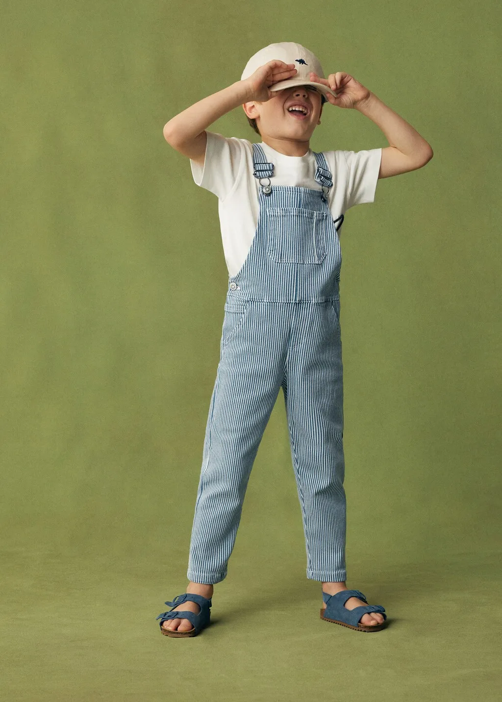 Salopette denim righe