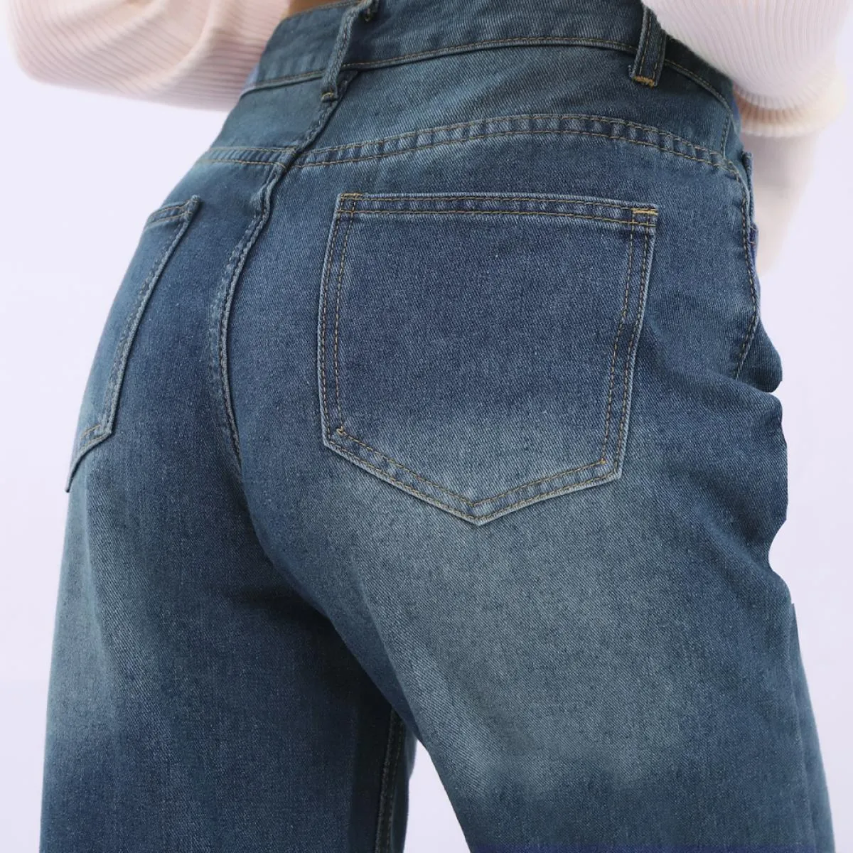 Salopette jeans dritta Donna Salopette Jean a gamba larga da donna Salopette Jean Lady Jeans larga