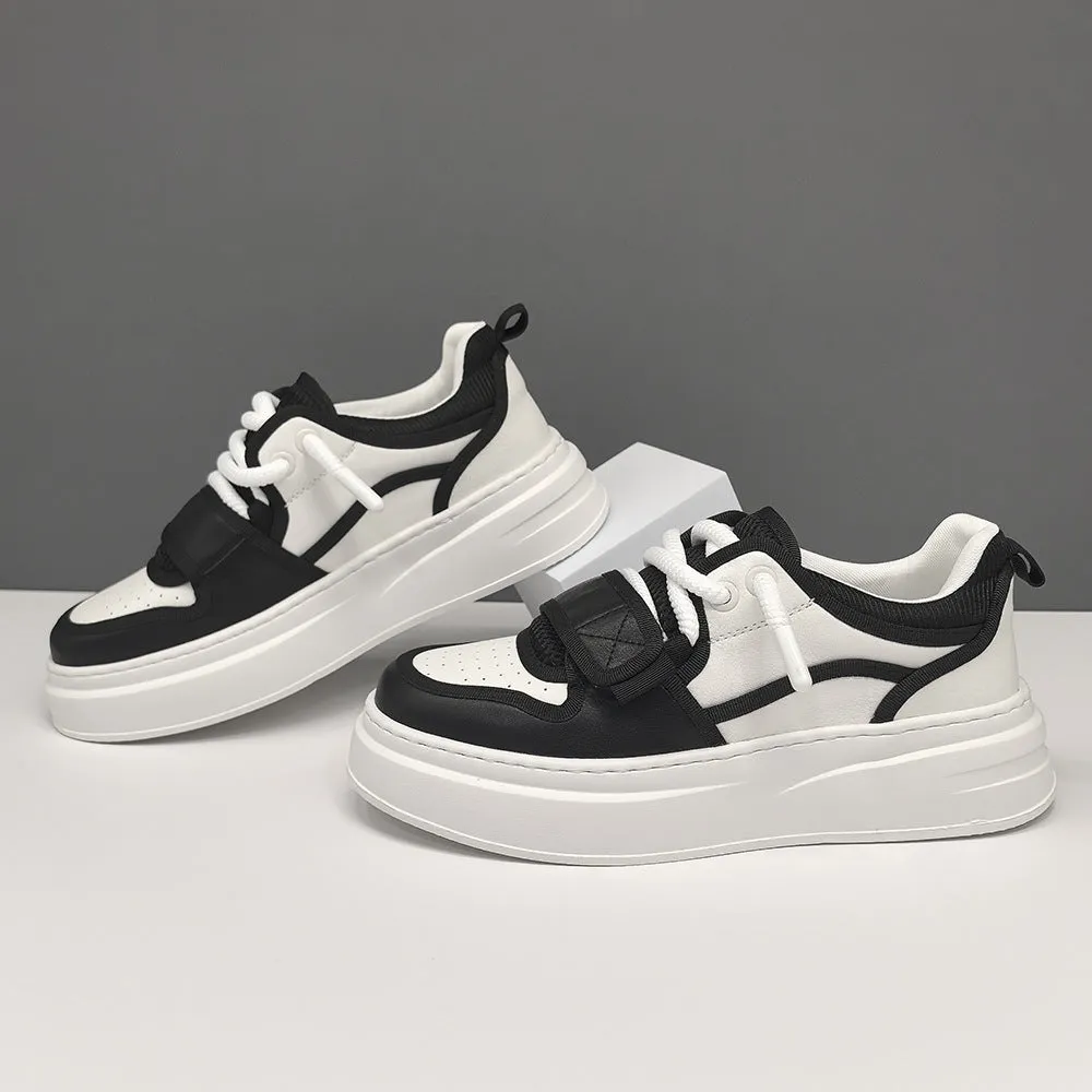 Scarpe casual con suola spessa con nastro in velcro traspirante alla moda da uomo