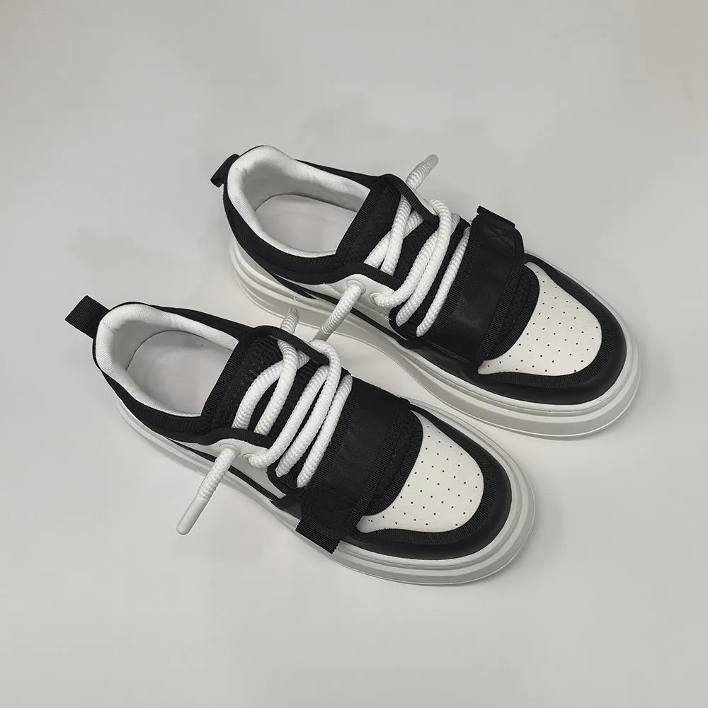 Scarpe casual con suola spessa con nastro in velcro traspirante alla moda da uomo