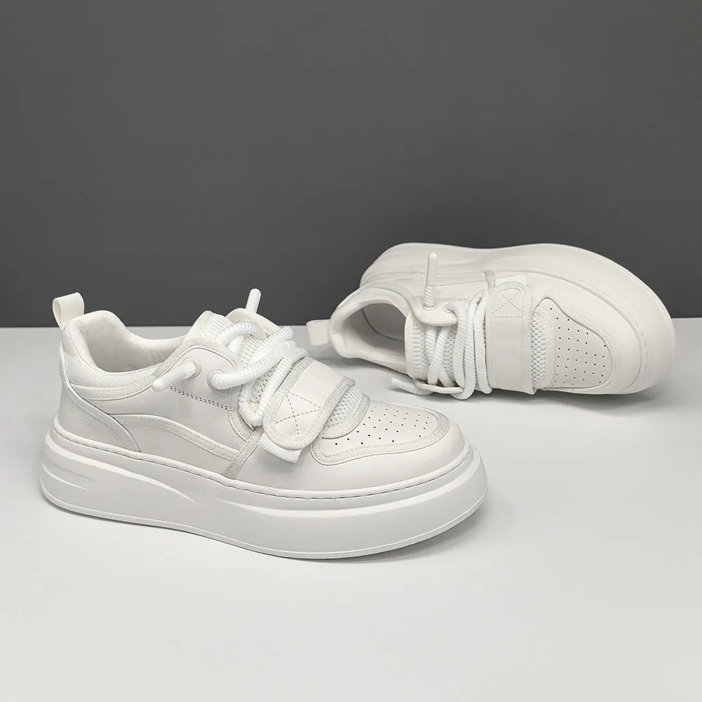 Scarpe casual con suola spessa con nastro in velcro traspirante alla moda da uomo