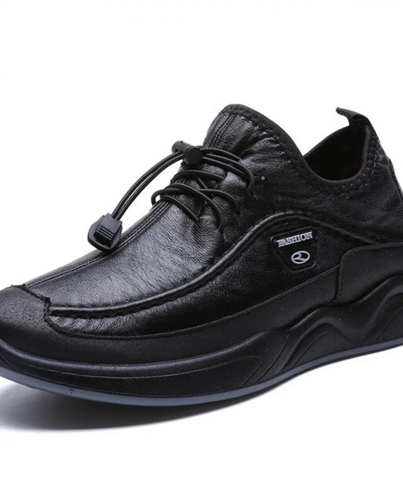Scarpe casual da uomo in peluche calde Scarpe da ginnastica in pelle con plateau Scarpe da corsa vulcanizzate da corsa Mocassino