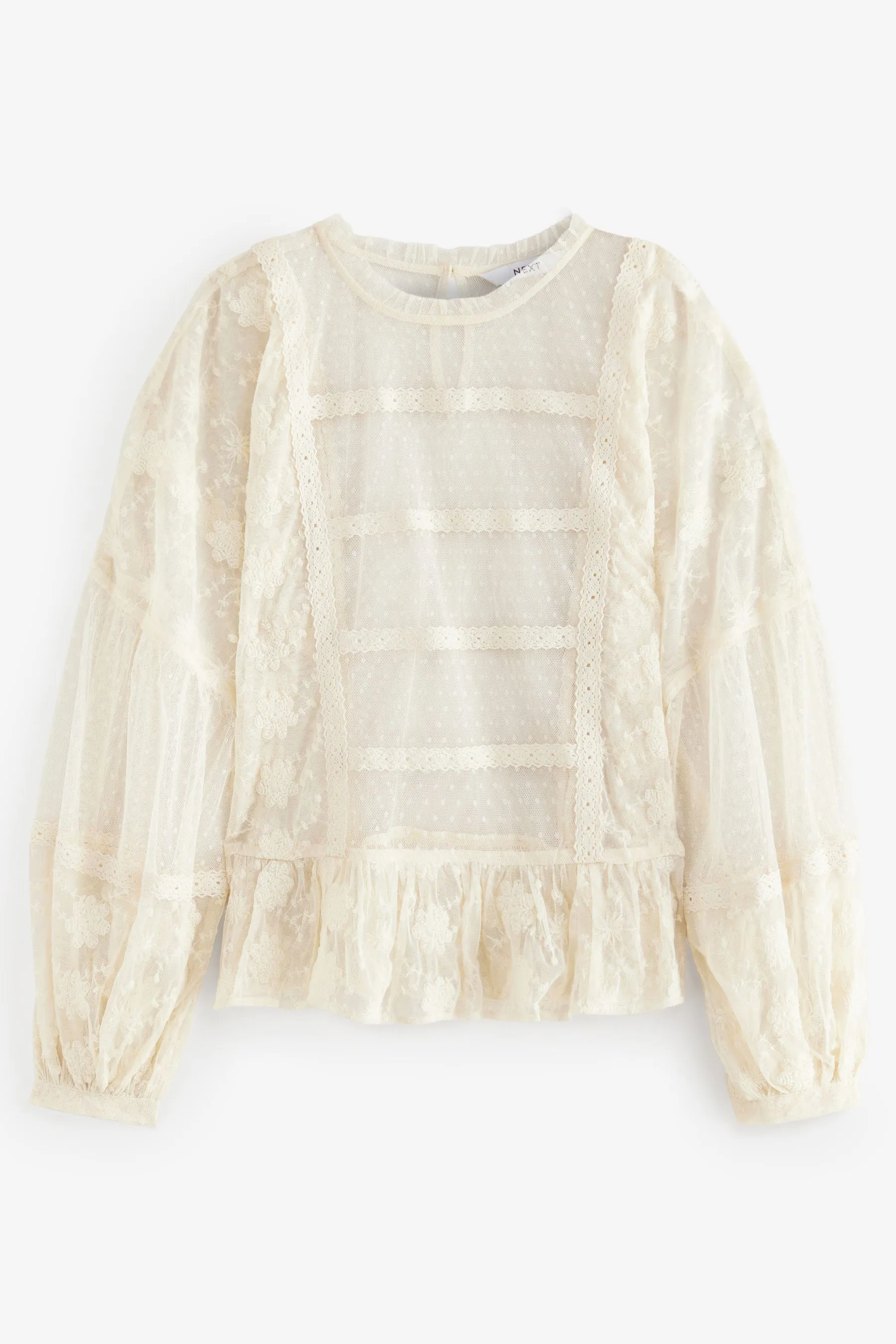 Sheer Lace High Neck Blouse    
