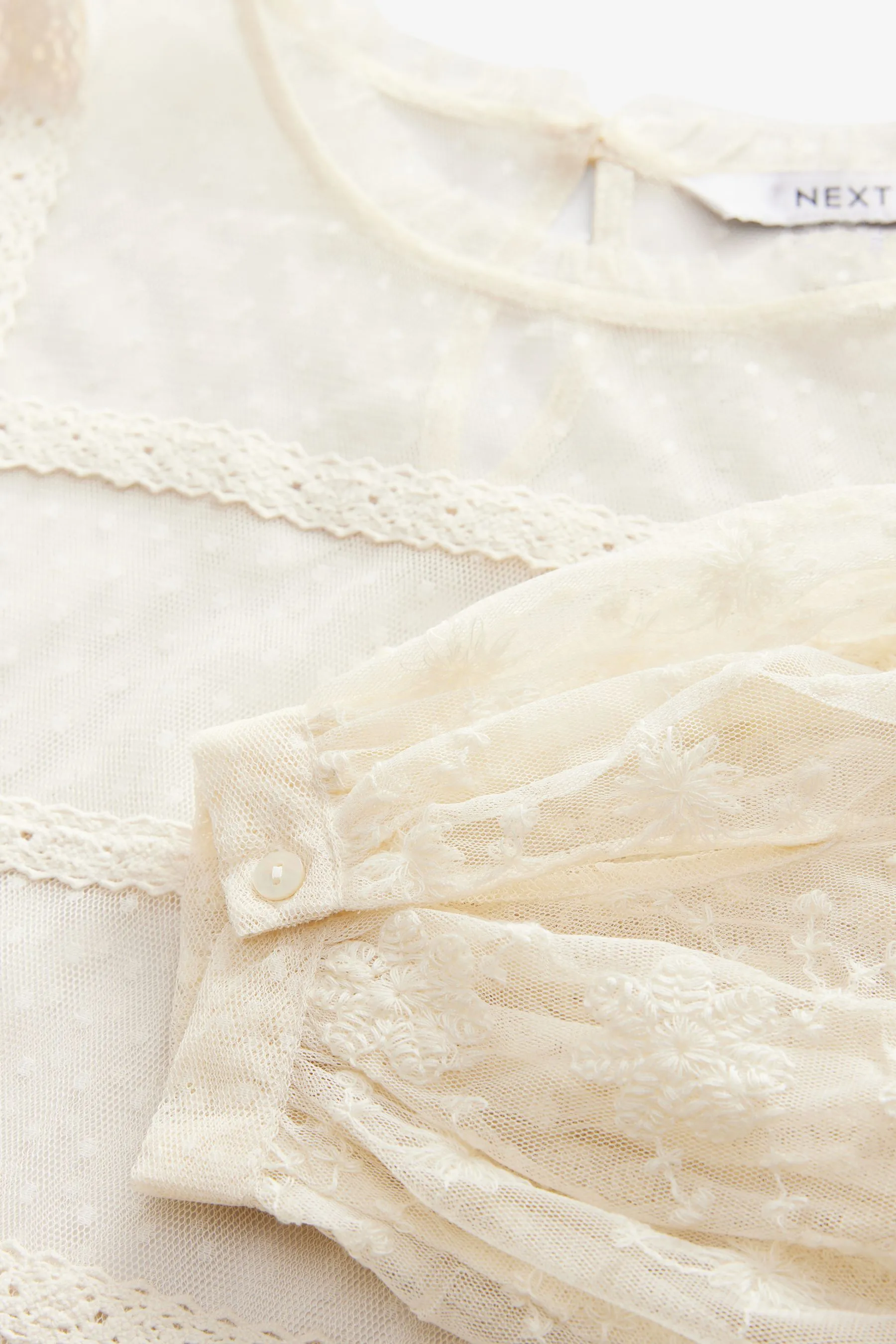 Sheer Lace High Neck Blouse    