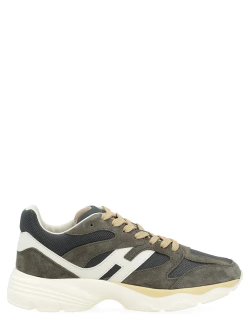 Sneaker Hogan H665 in pelle scamosciata verde