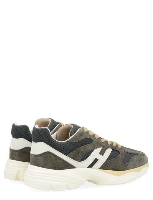 Sneaker Hogan H665 in pelle scamosciata verde