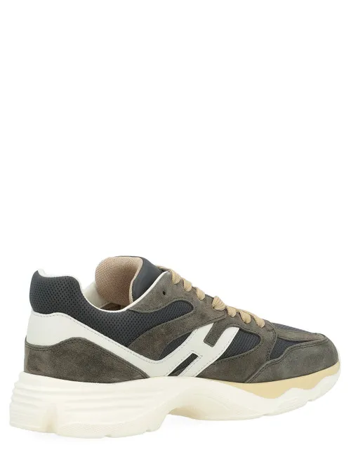 Sneaker Hogan H665 in pelle scamosciata verde