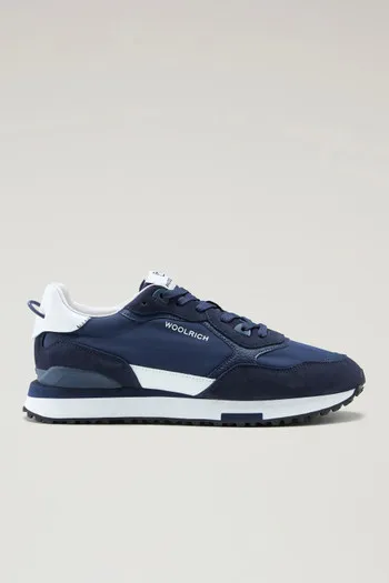 Sneakers Retro in pelle con dettagli in nylon                                                                                   