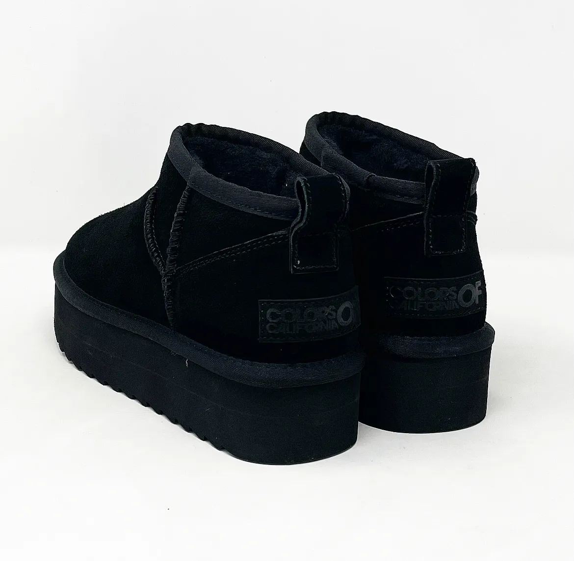 STIVALE INVERNALE PLATFORM TAGLIO MINI IN CAMOSCIO CON FODERA MISTO LANA COD. 10