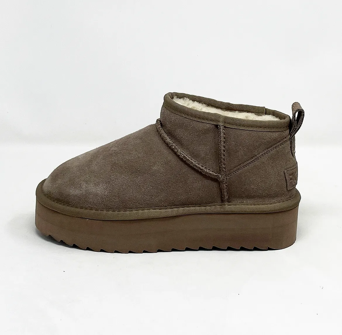 STIVALE INVERNALE PLATFORM TAGLIO MINI IN CAMOSCIO CON FODERA MISTO LANA COD. 8