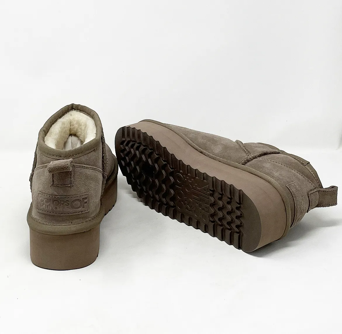 STIVALE INVERNALE PLATFORM TAGLIO MINI IN CAMOSCIO CON FODERA MISTO LANA COD. 8